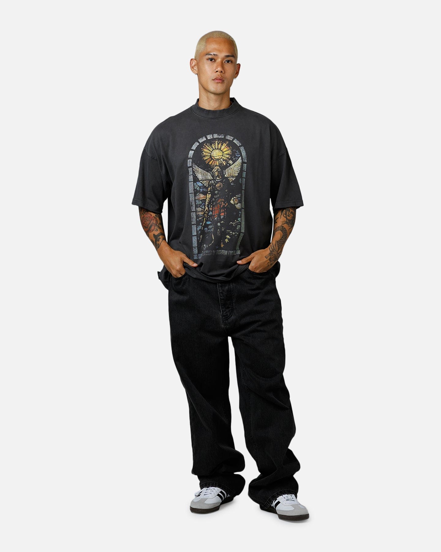 Saint Morta Kingdomcome Boxy T - Shirt Washed Charcoal