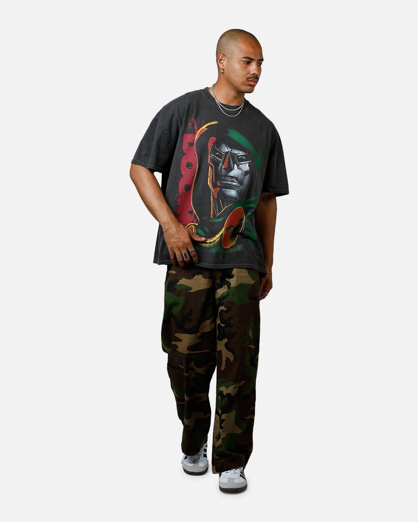 73studio Marvel Doctor Doom Heavyweight T - Shirt Black Wash