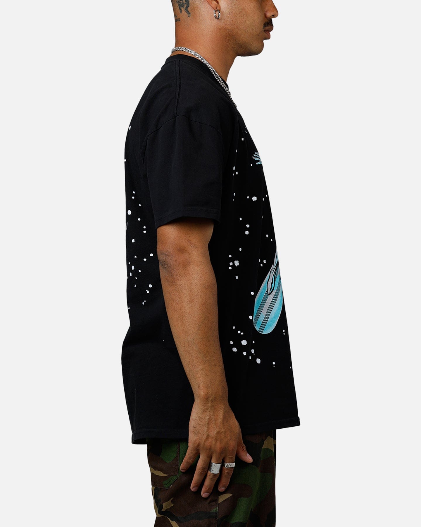 73studio Marvel Fantastic Four Silver Surfer Vintage T - Shirt Black