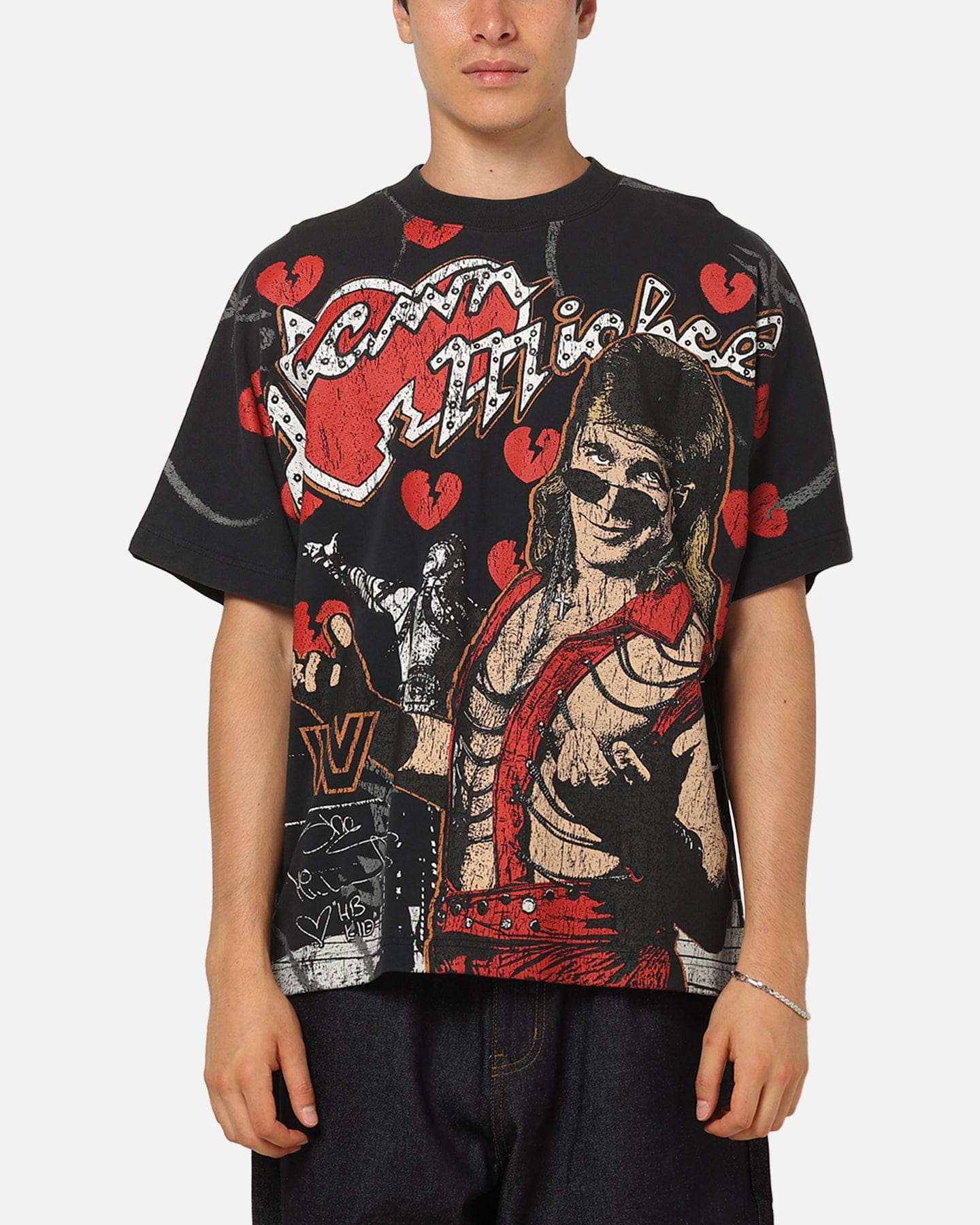 Culture KINGS x WWE Shawn Michaels All Over Print T - Shirt Black