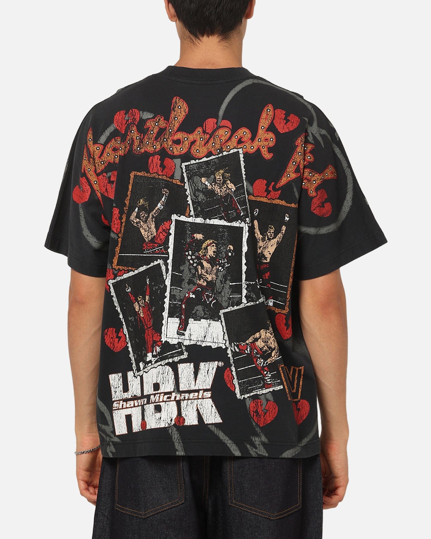 Culture KINGS x WWE Shawn Michaels All Over Print T - Shirt Black