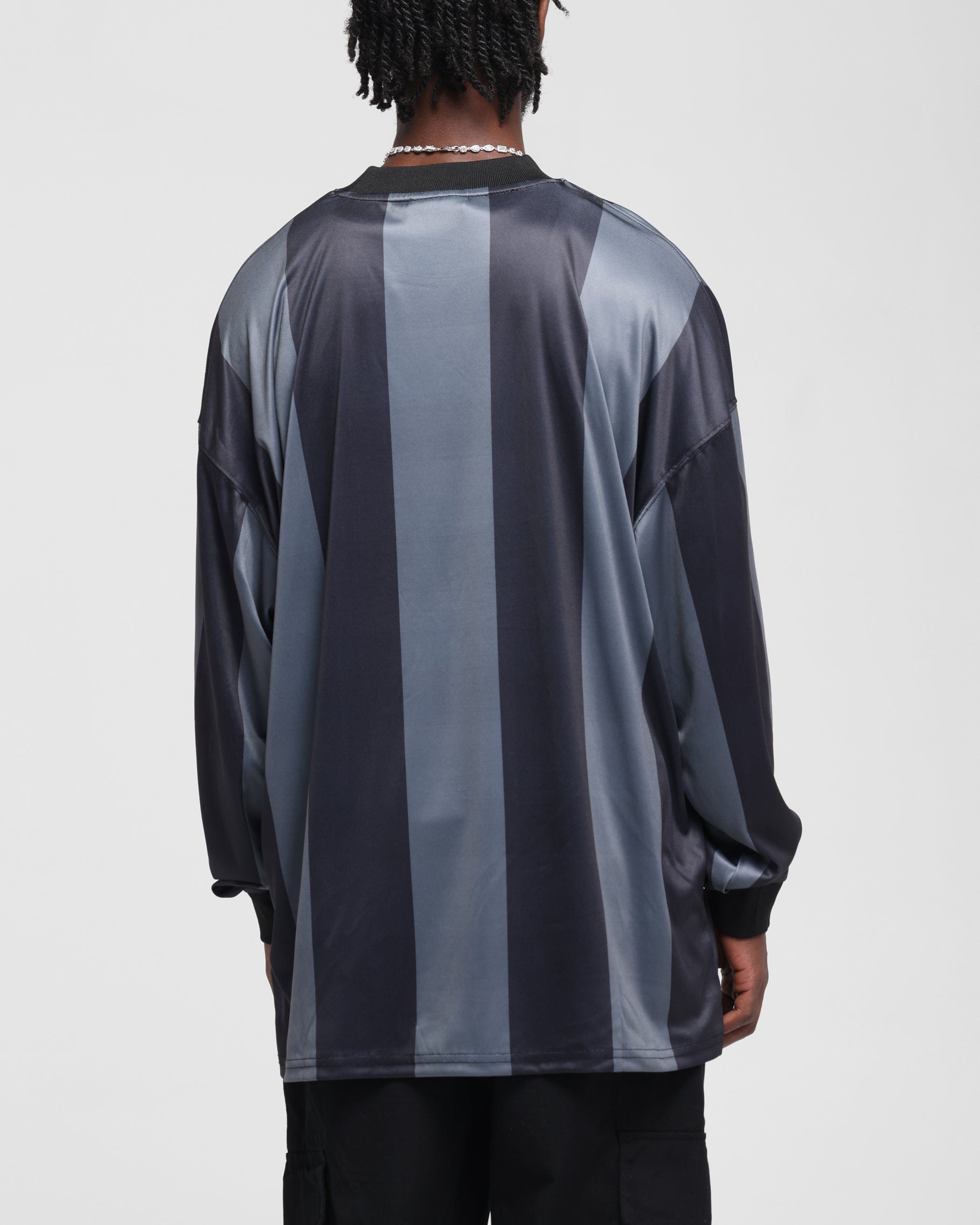Carre Academy Oversized Long Sleeve T - Shirt Black/Grey