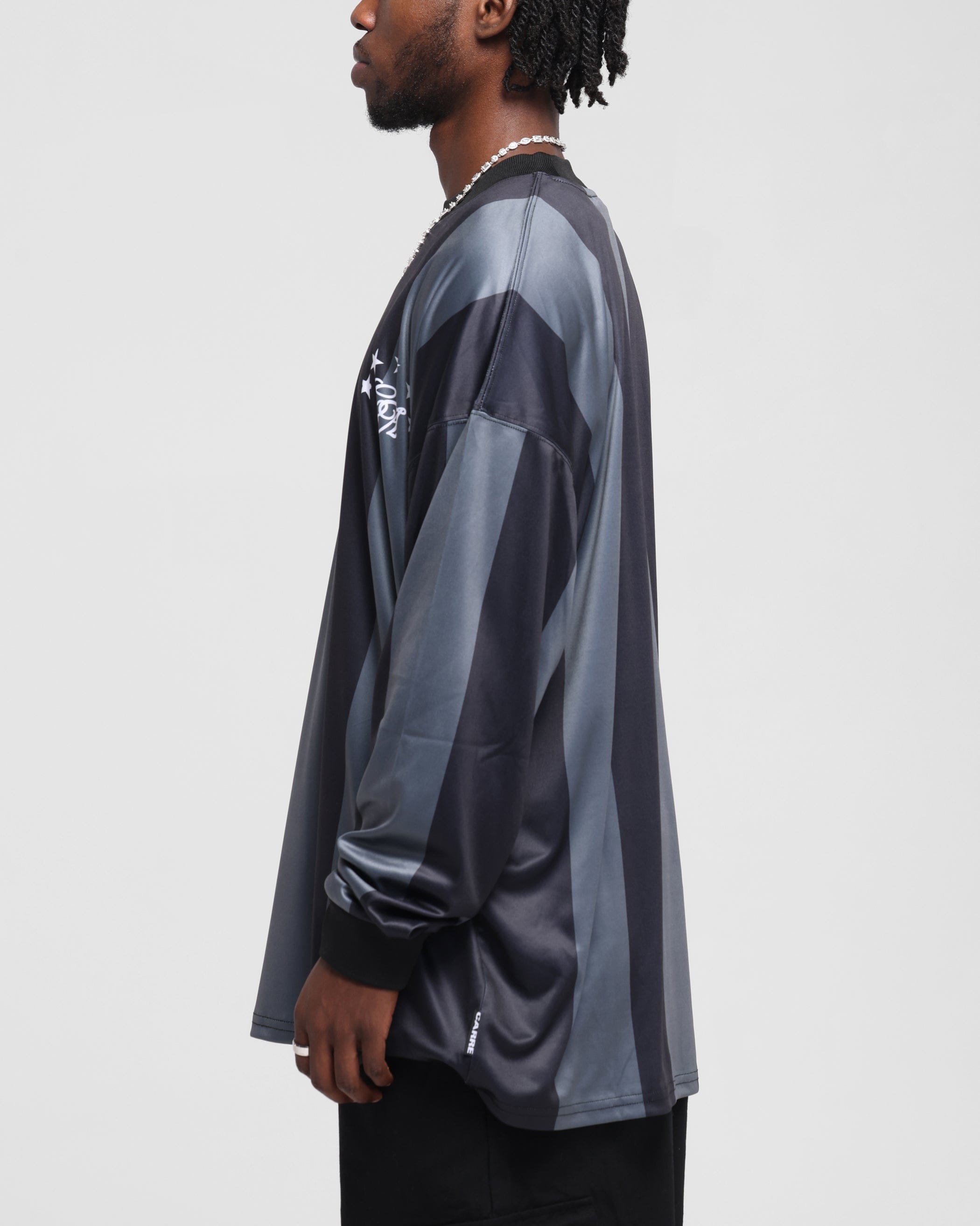 Carre Academy Oversized Long Sleeve T - Shirt Black/Grey