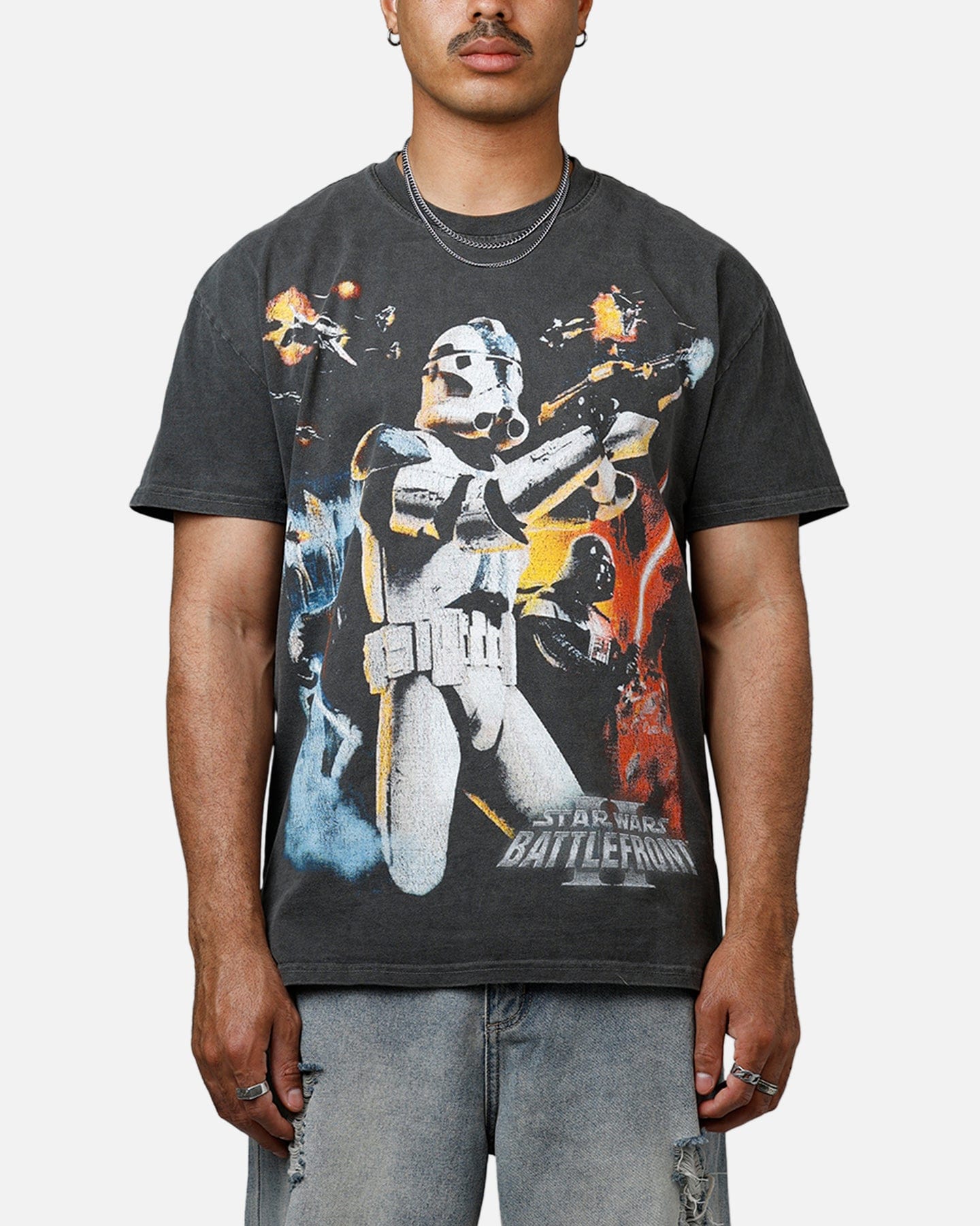 73studio Star Wars Battlefront 2 Heavyweight T - Shirt Black Wash