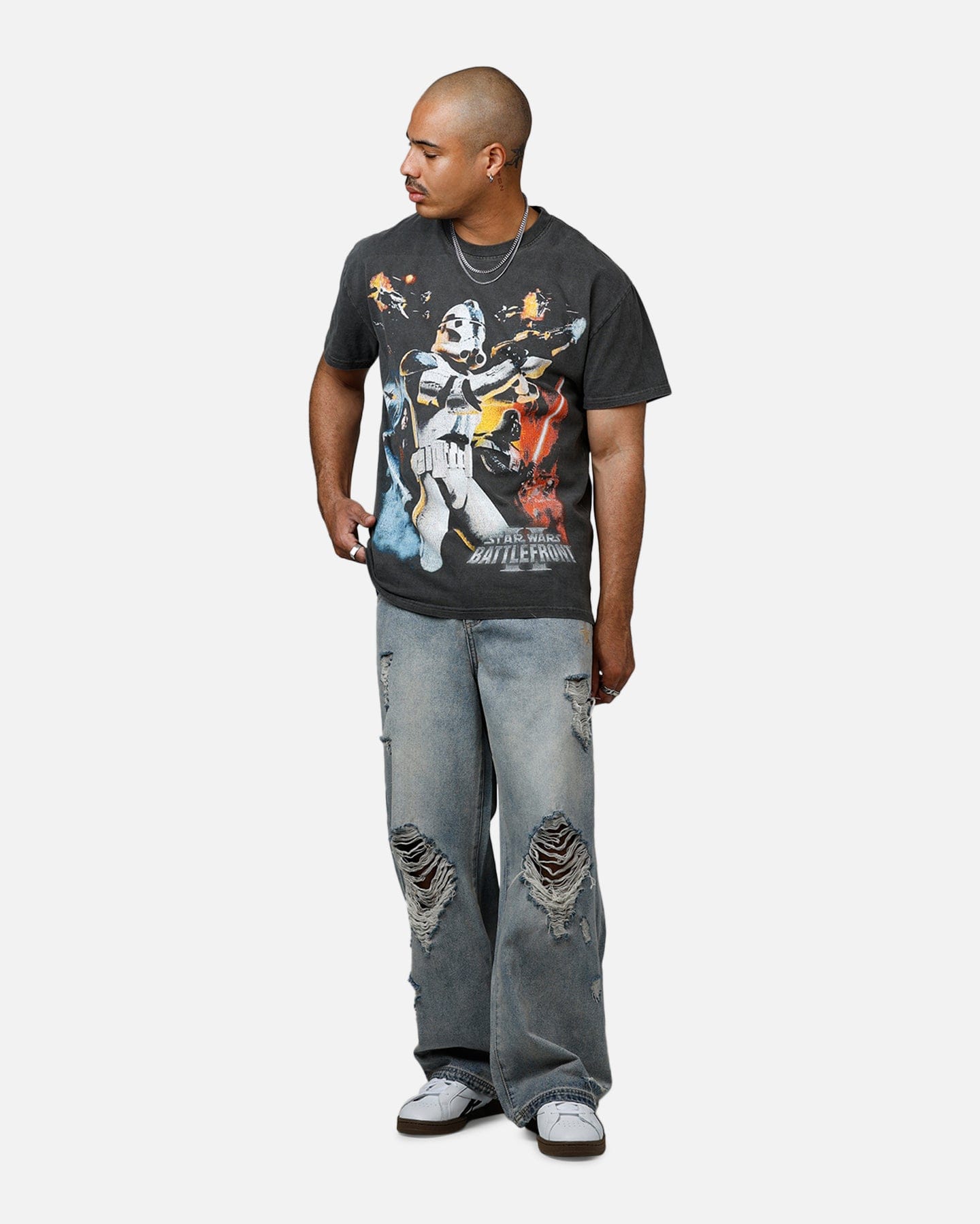 73studio Star Wars Battlefront 2 Heavyweight T - Shirt Black Wash