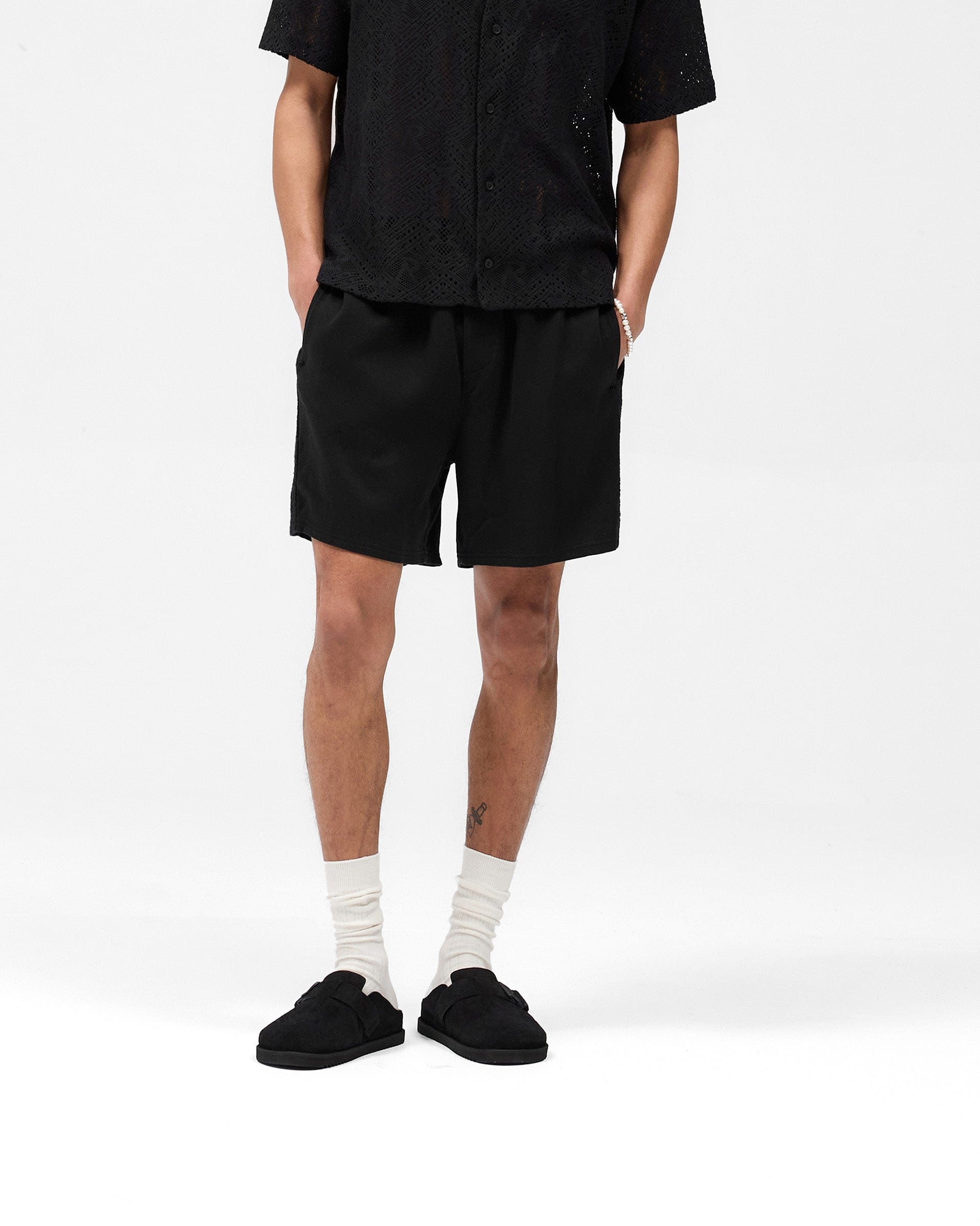 SS25 Knitted Panel Short - Black