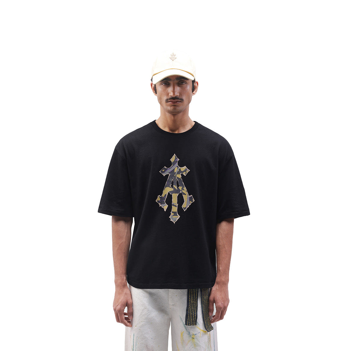 Almost Gods Echo Alpha Cross Boxy T-Shirt in Black