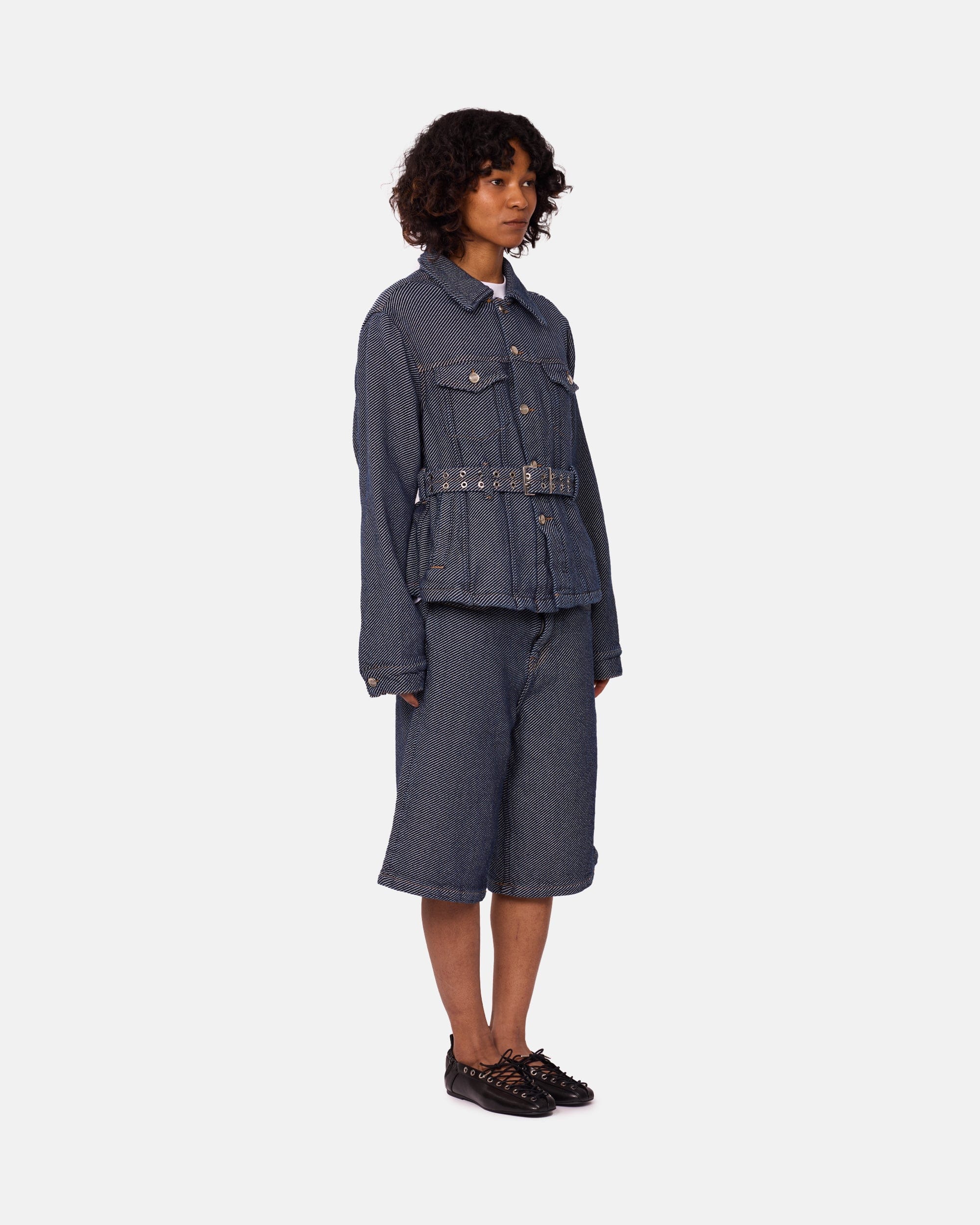 GANNI A/S Heavy Twill Denim Short Jacket