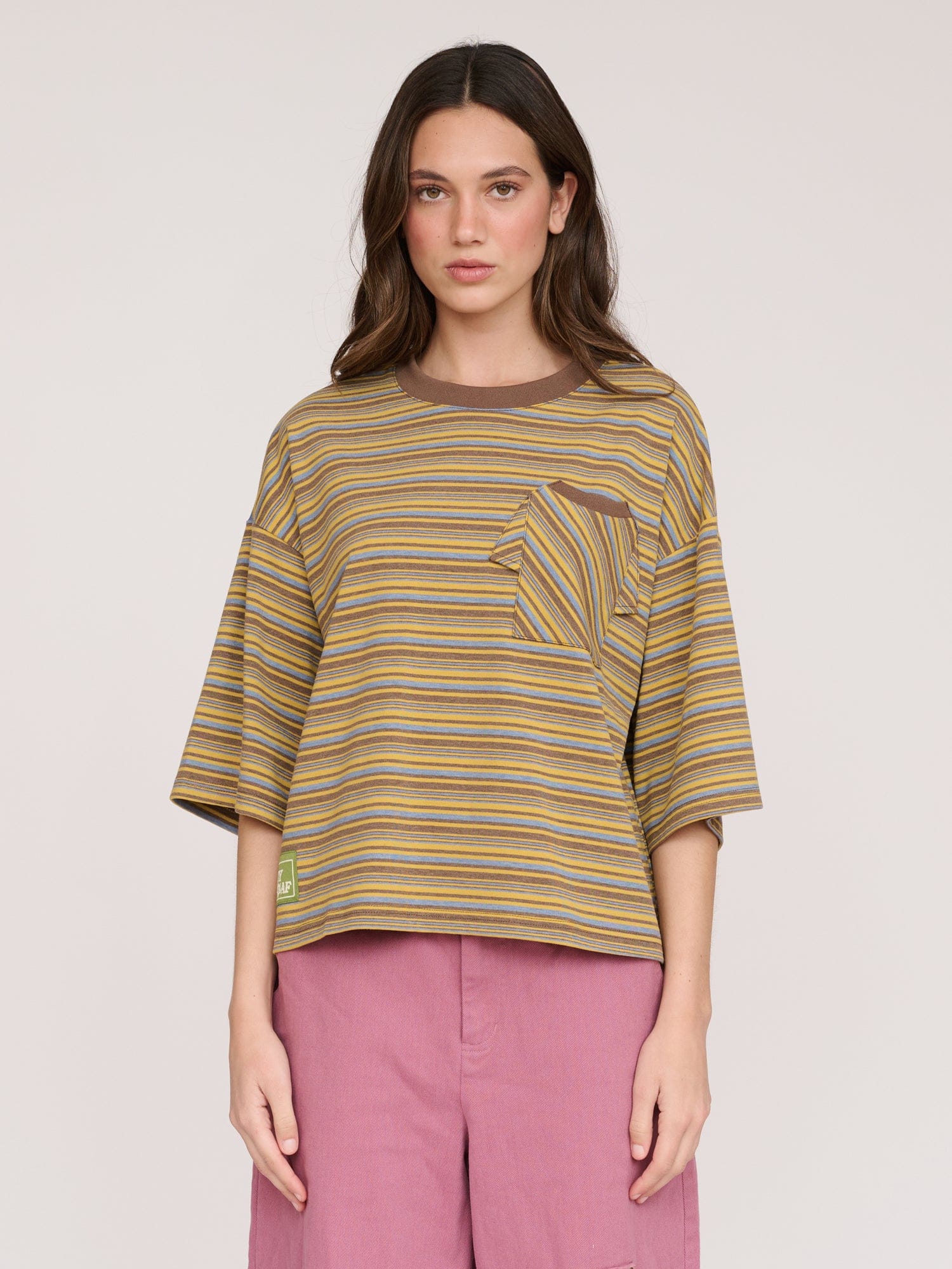 Lazy Oaf Tiny T-Shirt Stripe Boxy T - shirt