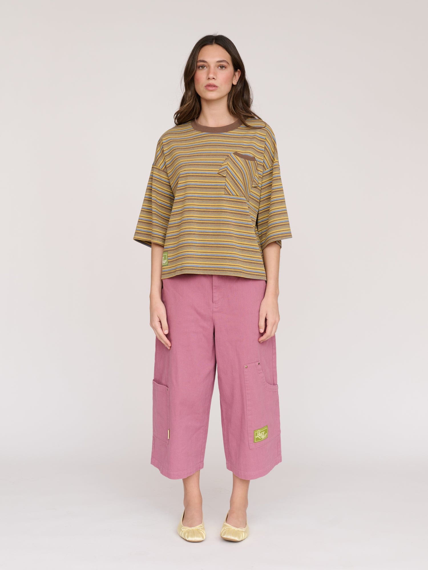 Lazy Oaf Tiny T-Shirt Stripe Boxy T - shirt