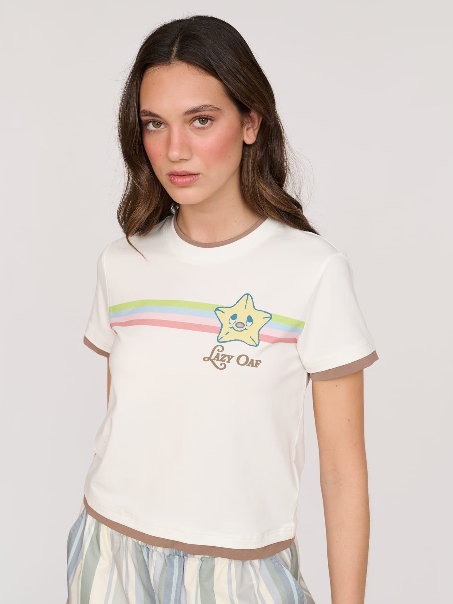Lazy Oaf Stars & Stripes Fitted T - Shirt