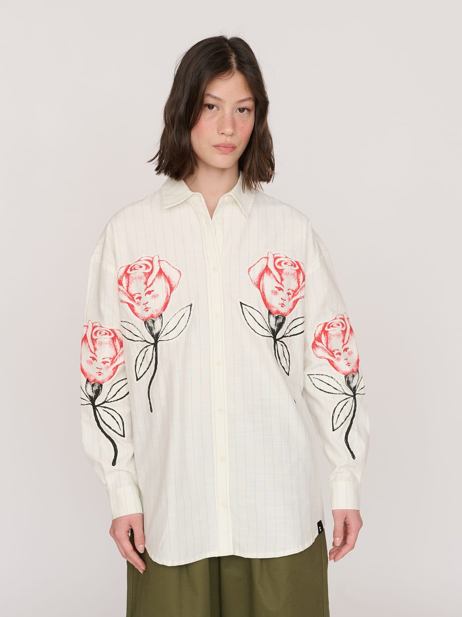 Lazy Oaf Coming Up Roses Long Sleeve Shirt