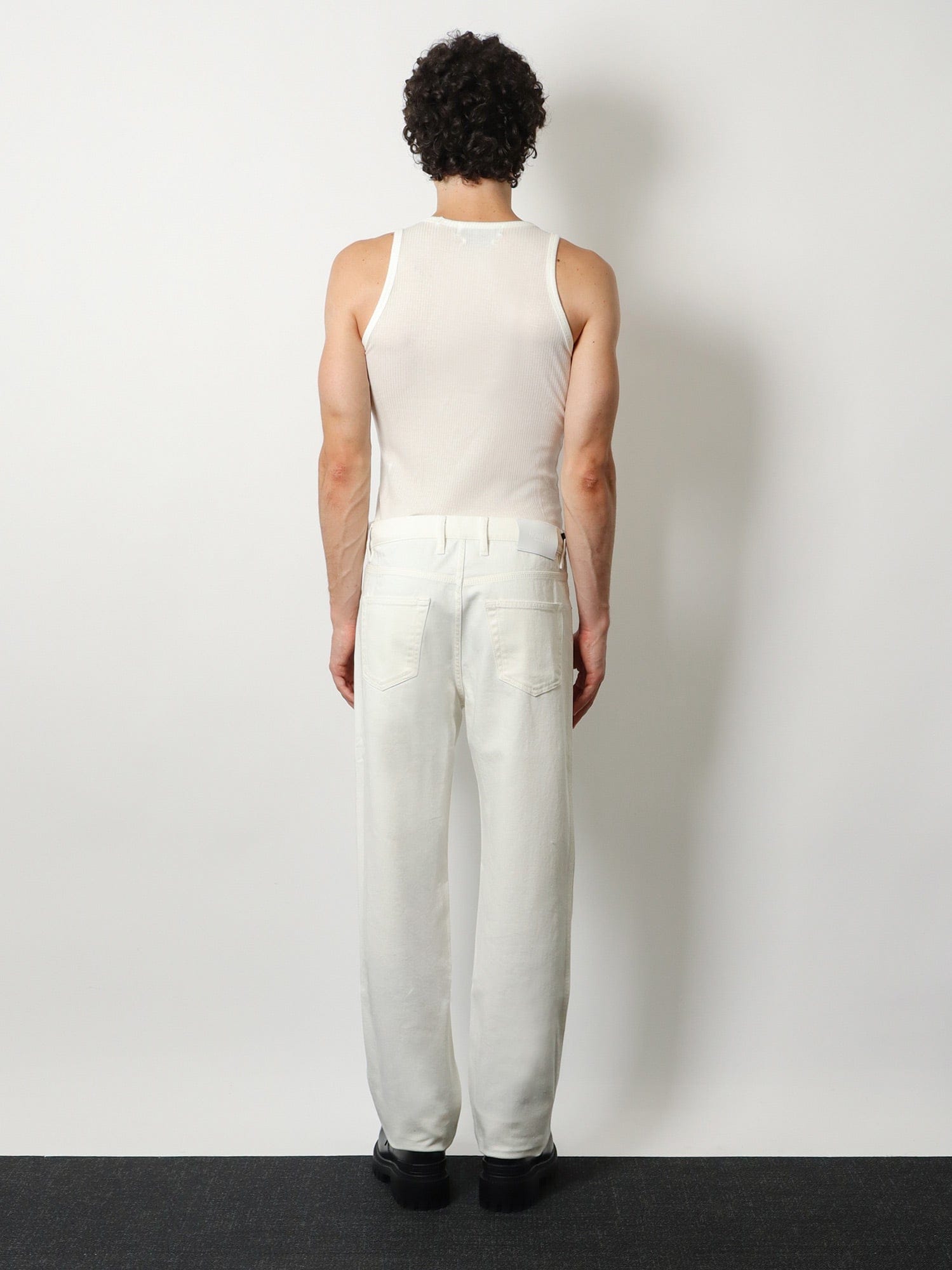 Numeri 123456789 White denim trousers