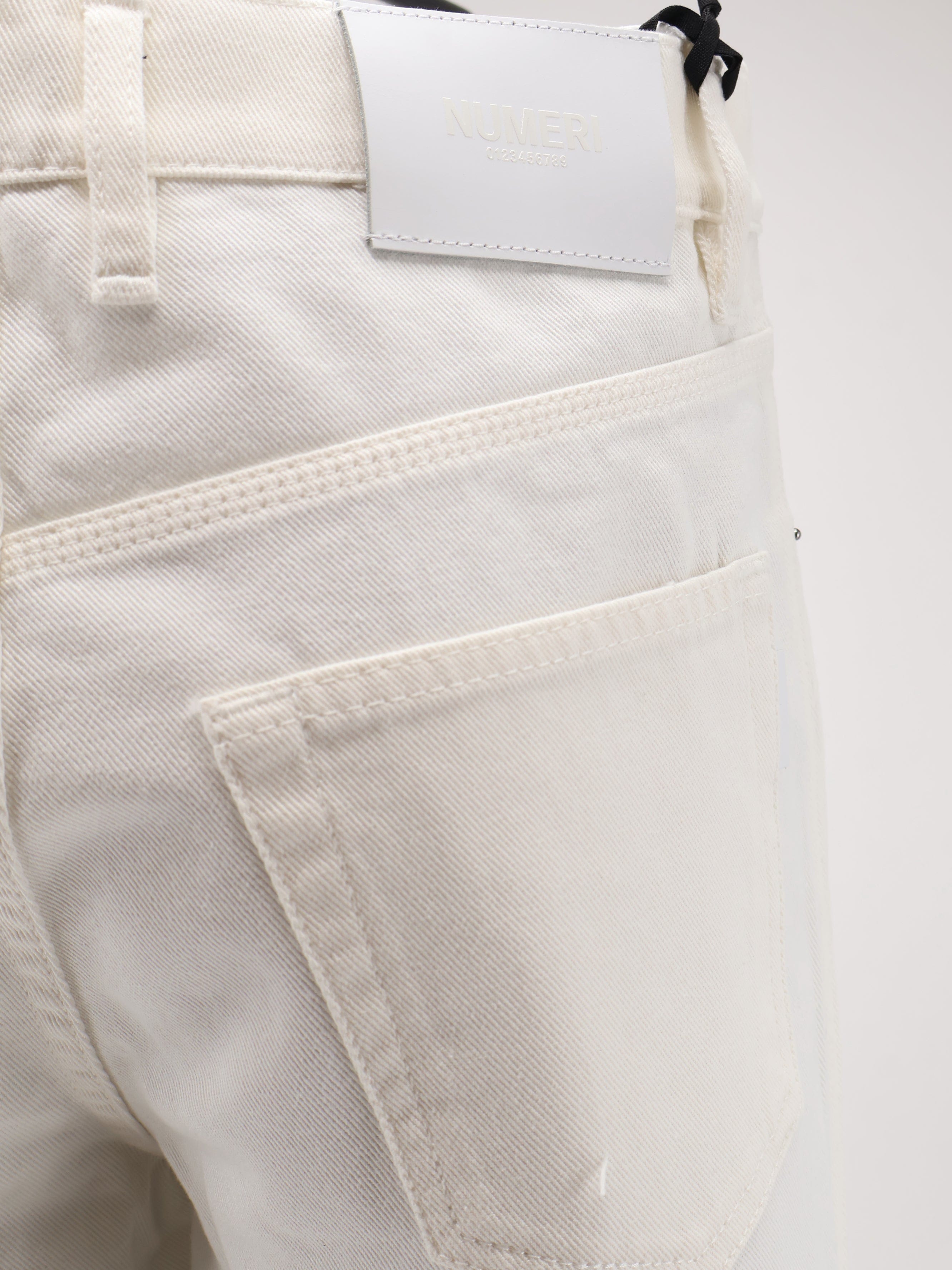 Numeri 123456789 White denim trousers