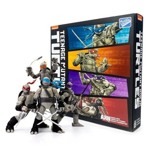 Toyshnip Teenage Mutant Ninja Turtles BST AXN Turtles IDW Comic Black and White 5 - Inch Action Figure 4 - Pack - SDCC 2023 Exclusive