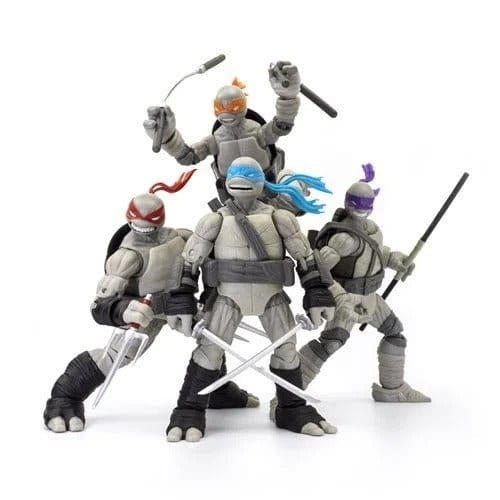 Toyshnip Teenage Mutant Ninja Turtles BST AXN Turtles IDW Comic Black and White 5 - Inch Action Figure 4 - Pack - SDCC 2023 Exclusive