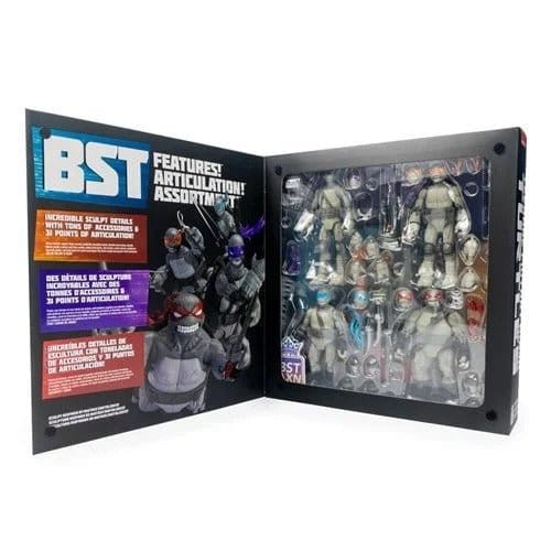Toyshnip Teenage Mutant Ninja Turtles BST AXN Turtles IDW Comic Black and White 5 - Inch Action Figure 4 - Pack - SDCC 2023 Exclusive