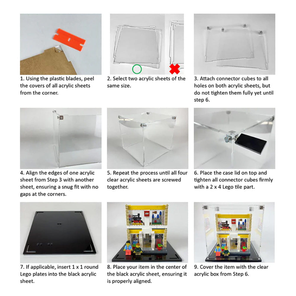Flying Box Custom Acrylic Display Case for COMIC BOOK & FIGURE COMBO (3 mm thick, UV Resistant) Display Size 10.5h x 8w x 4.9d