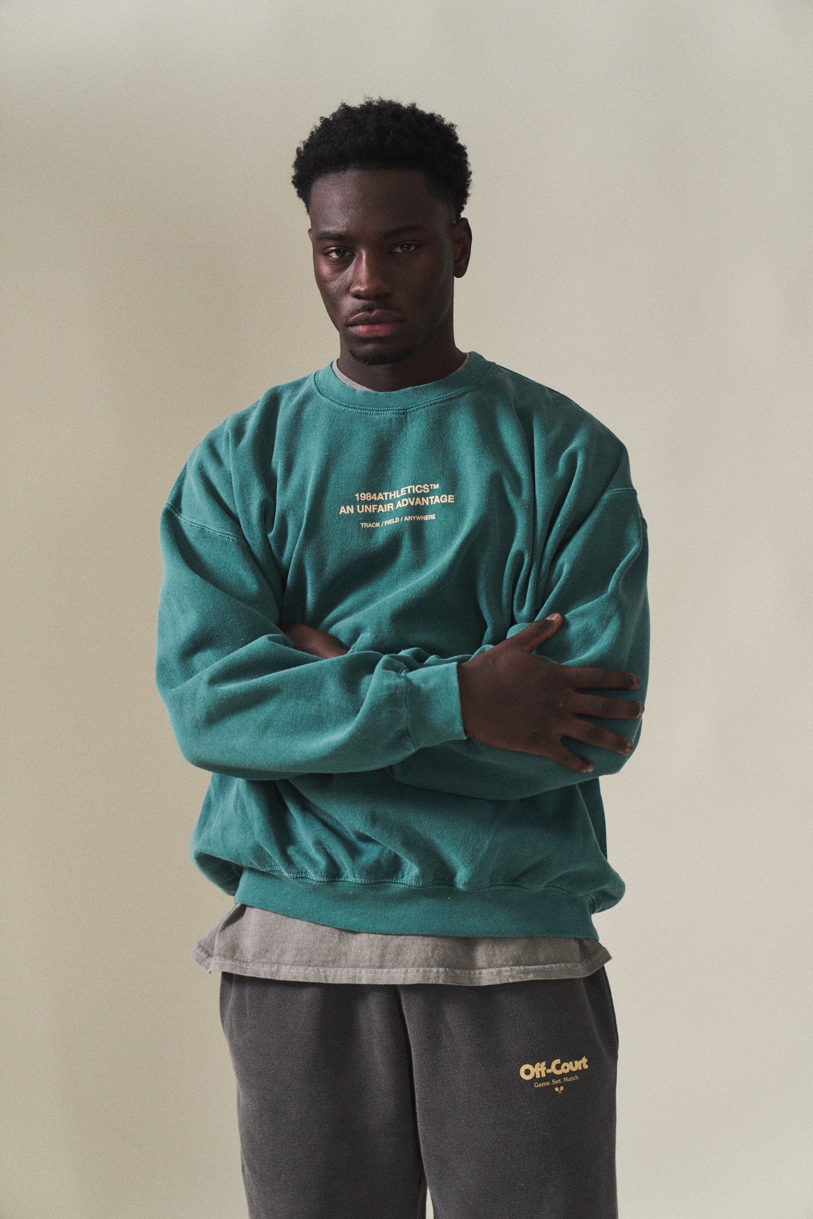 Vice 84 Athletics Vintage Washed Sweater Twinpack - Emerald Green/Chocolate