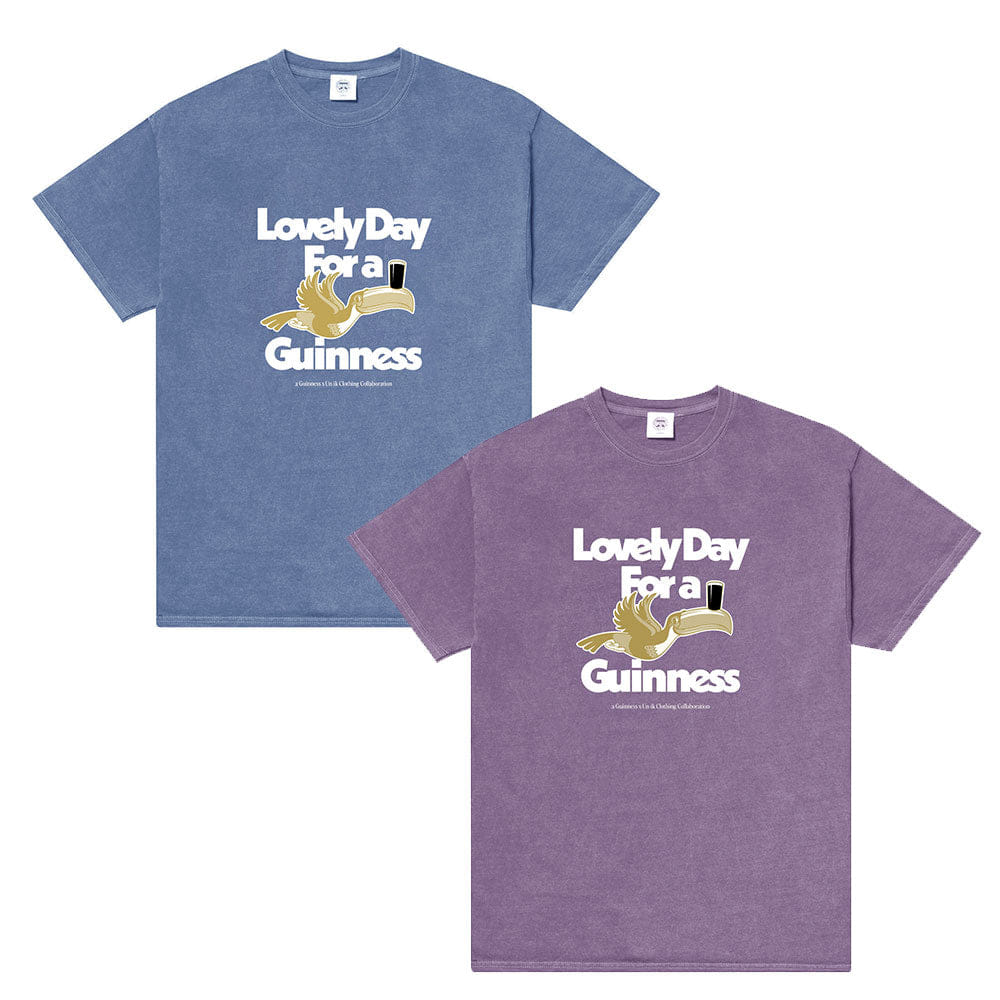 Guinness x UN:IK Lovely Day Vintage Washed T-Shirt Twinpack - Blue/Purple