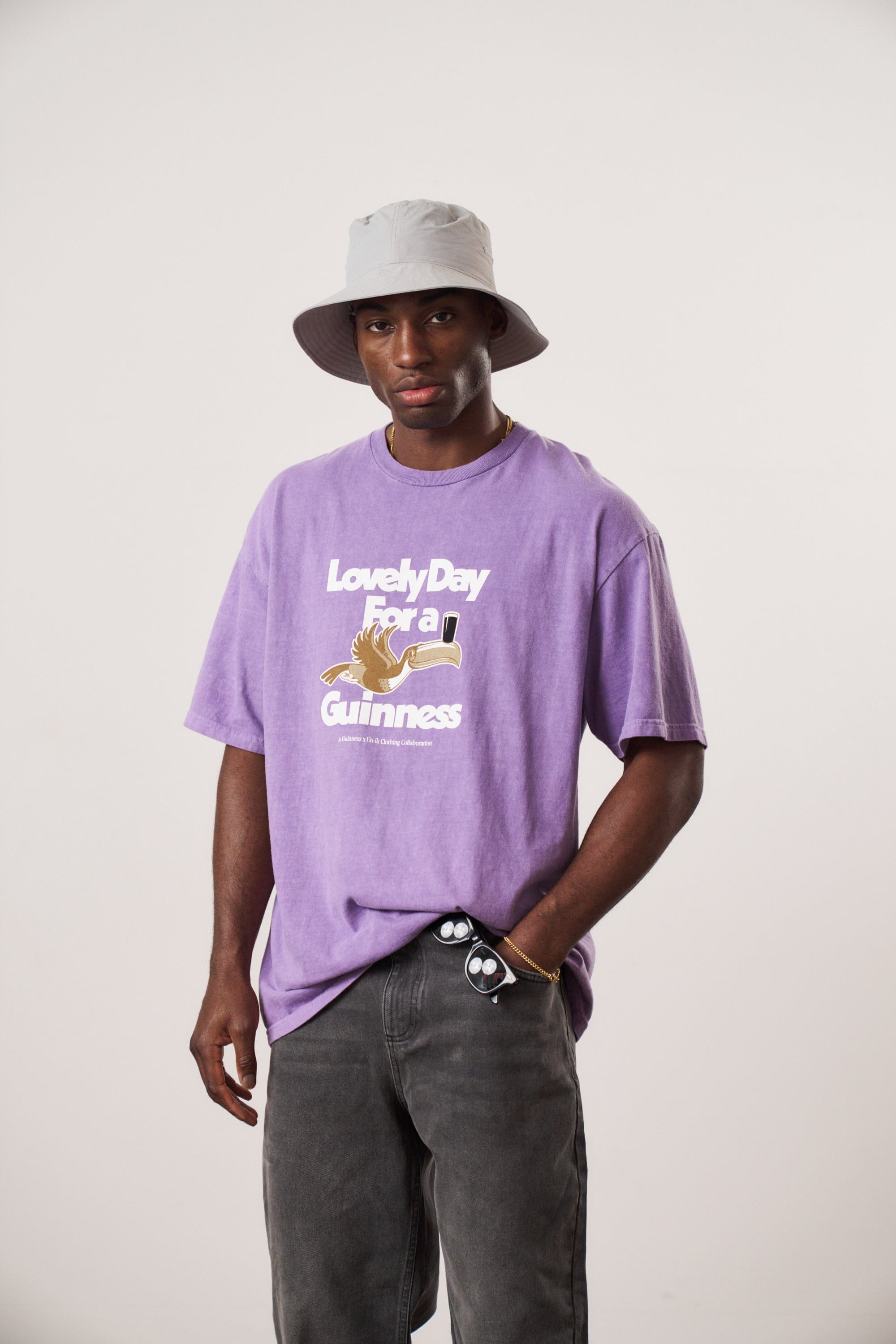 Guinness x UN:IK Lovely Day Vintage Washed T-Shirt Twinpack - Blue/Purple