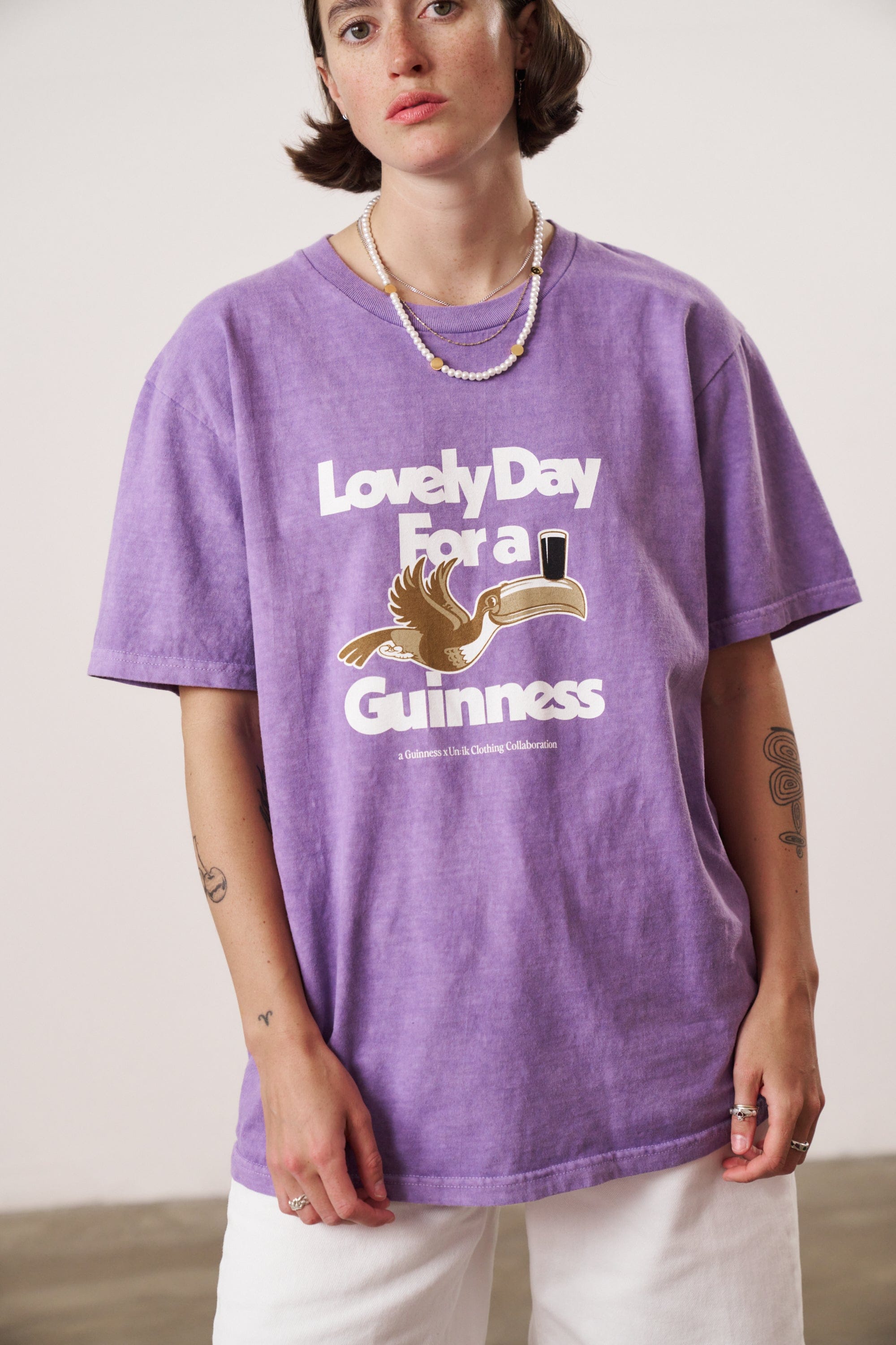 Guinness x UN:IK Lovely Day Vintage Washed T-Shirt Twinpack - Blue/Purple