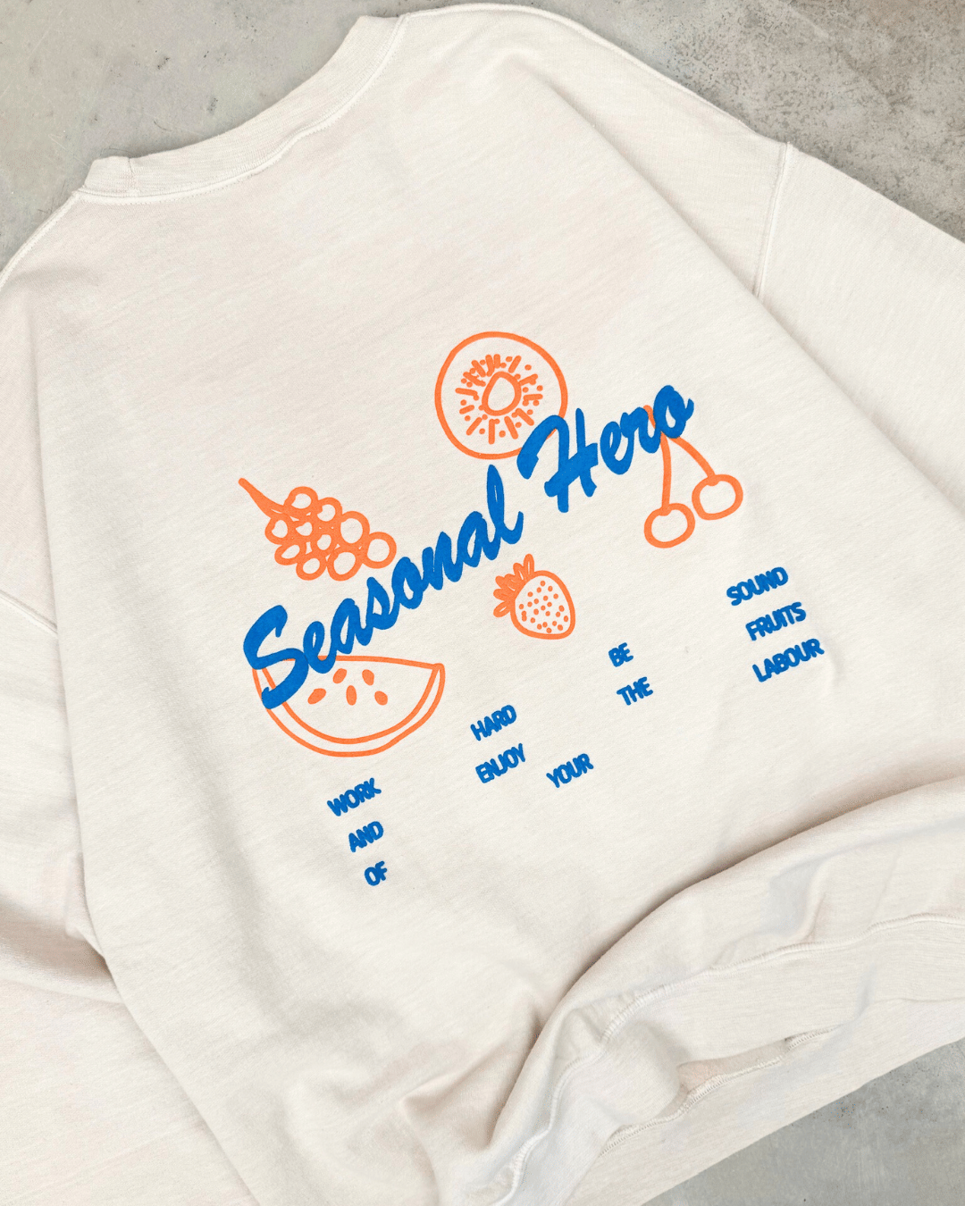 Seasonal Hero Fruits Of Your Labour Vintage Washed Sweater - Cream