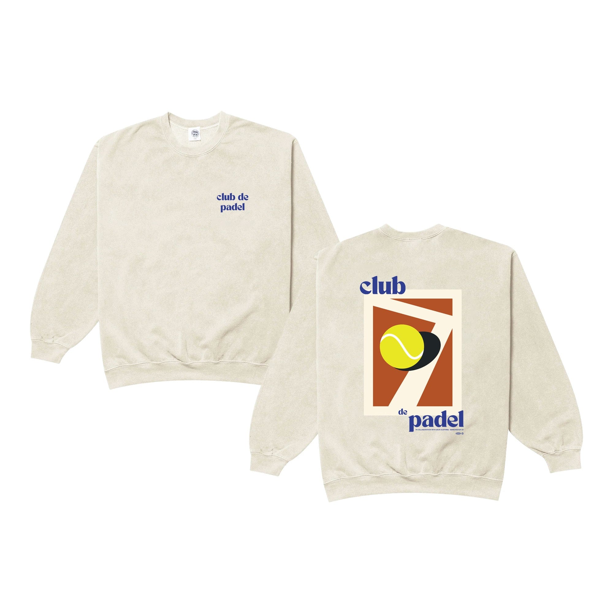 Club de Padel Classic Court Vintage Washed Sweater - Cream