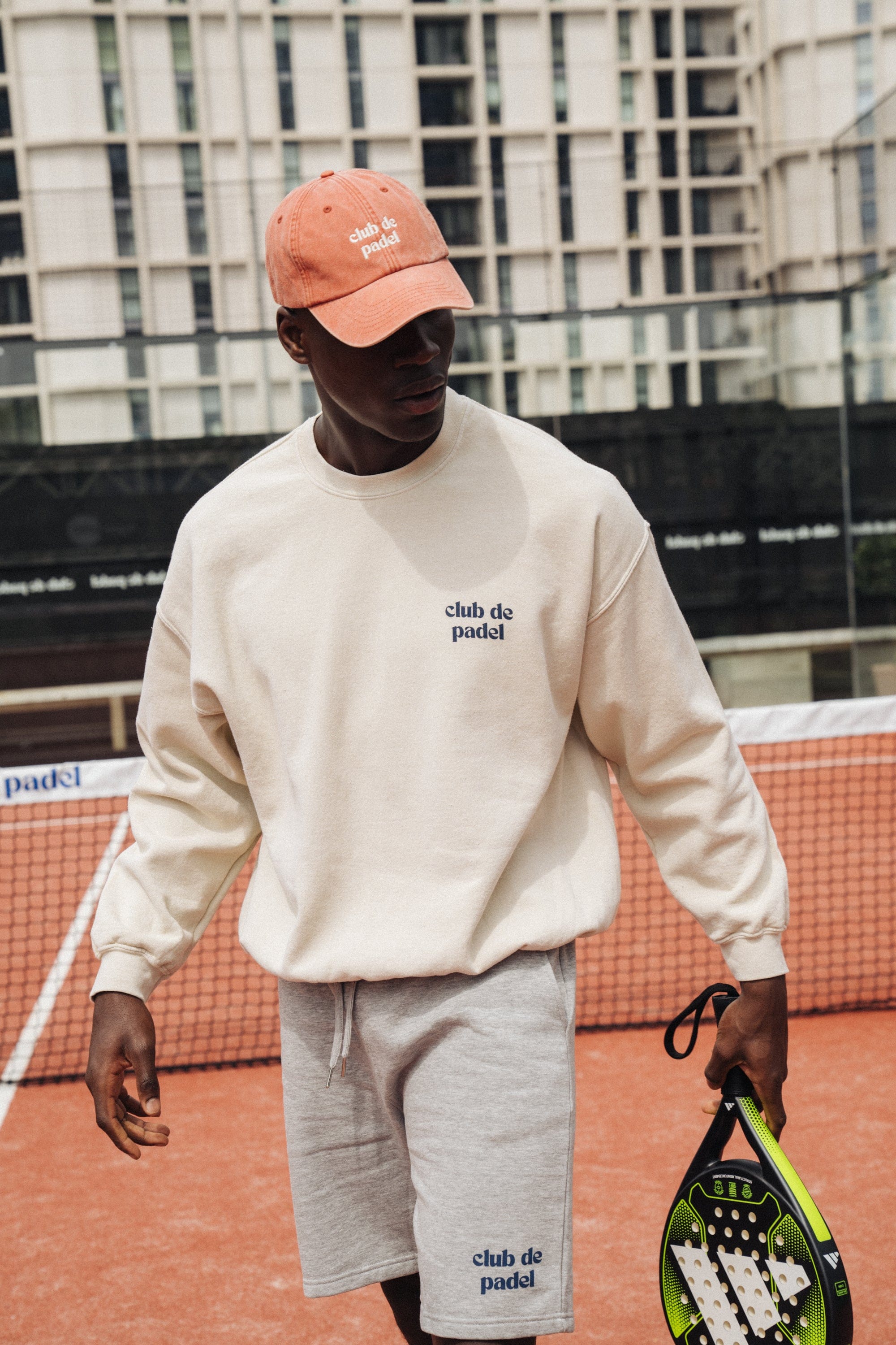 Club de Padel Classic Court Vintage Washed Sweater - Cream