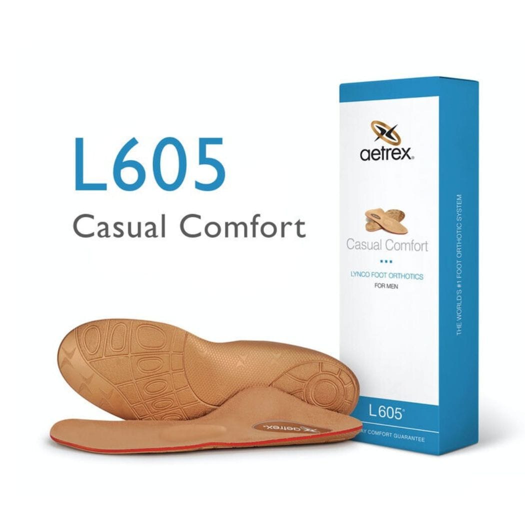 Aetrex L605 Men's Lynco Comfort Orthotics (Support for Medium & High Arches + Relieves Metatarsal Area )