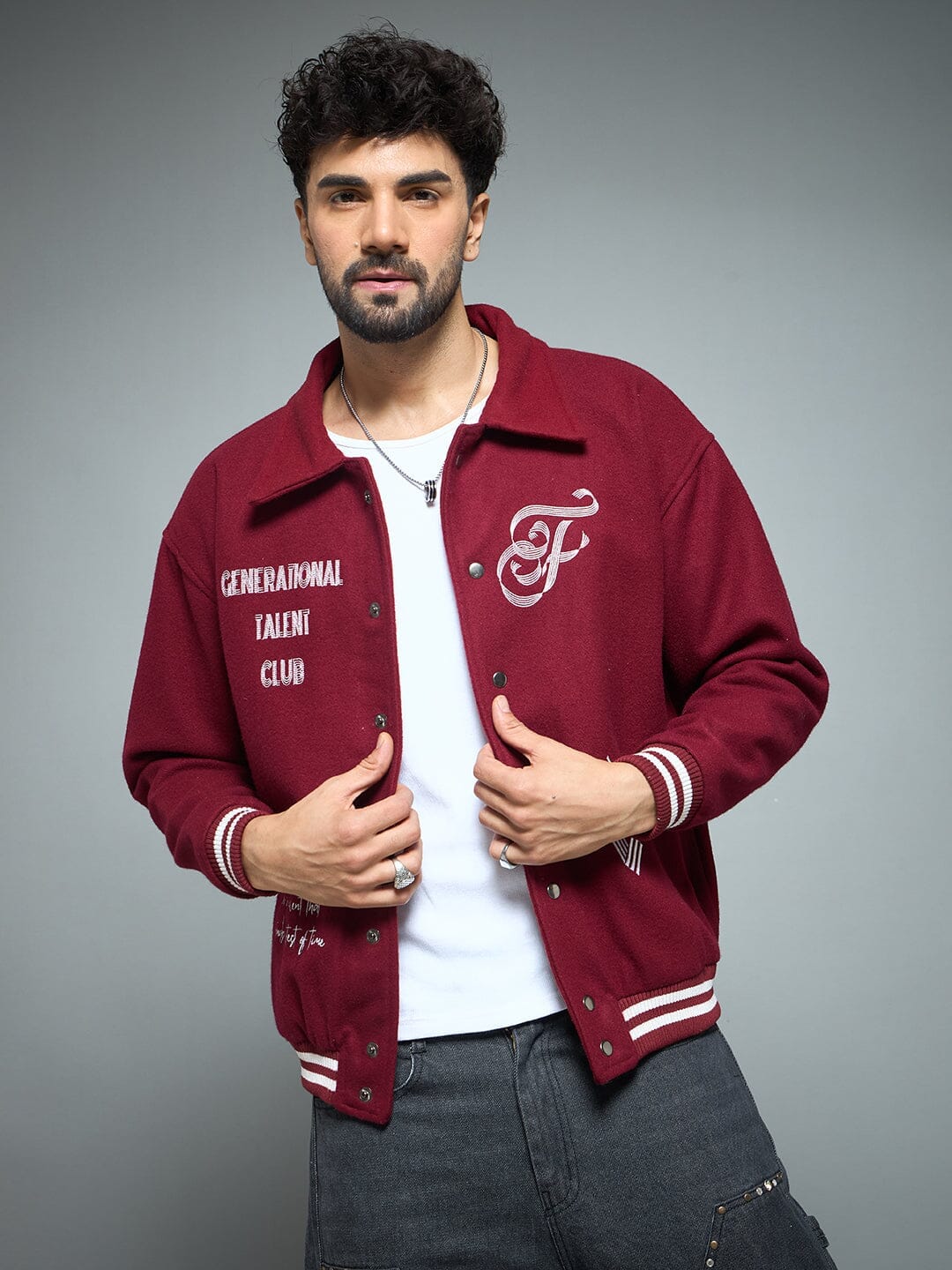 Fugazee Maroon Generational Talent Varsity Jacket