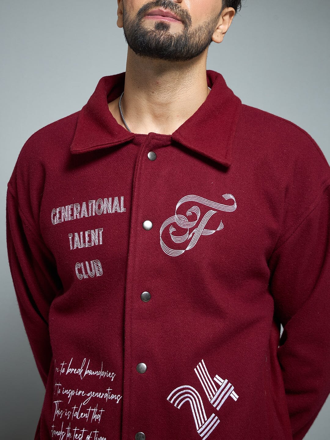 Fugazee Maroon Generational Talent Varsity Jacket