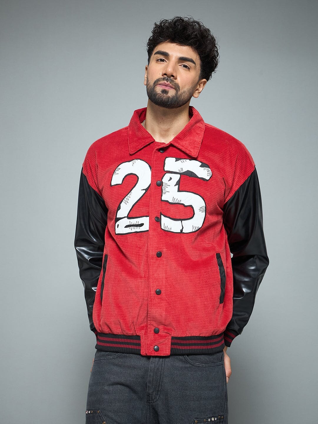 Corduroy Red Corduroy Applique Jacket