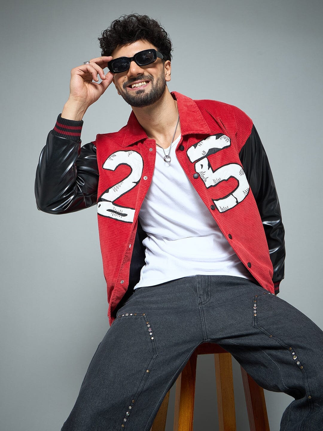 Corduroy Red Corduroy Applique Jacket