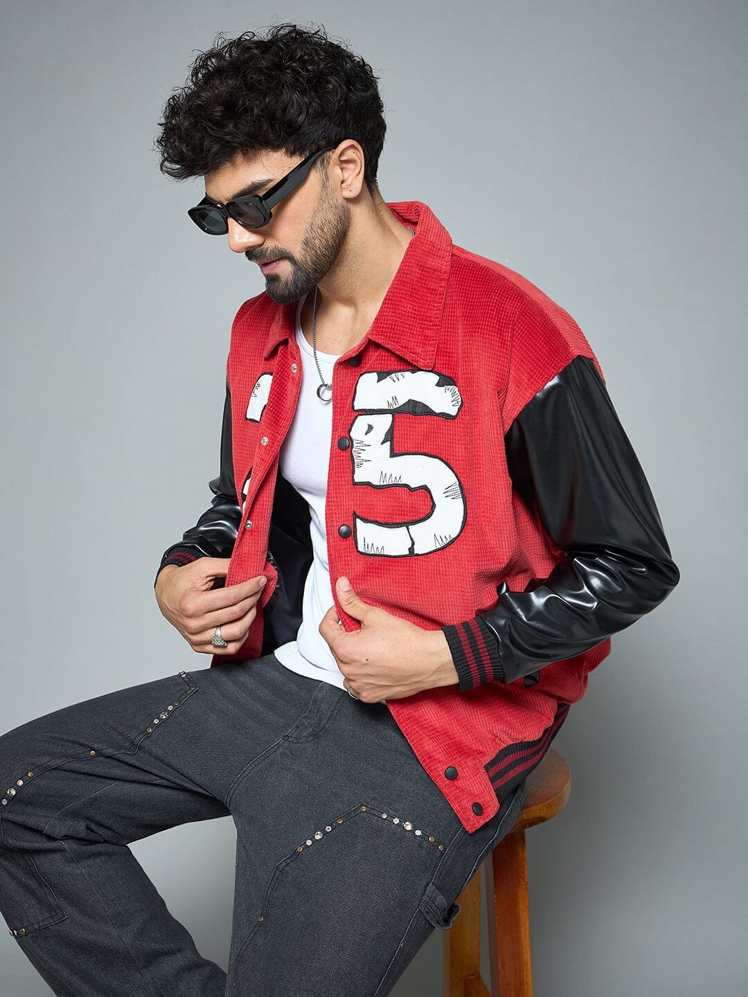 Corduroy Red Corduroy Applique Jacket