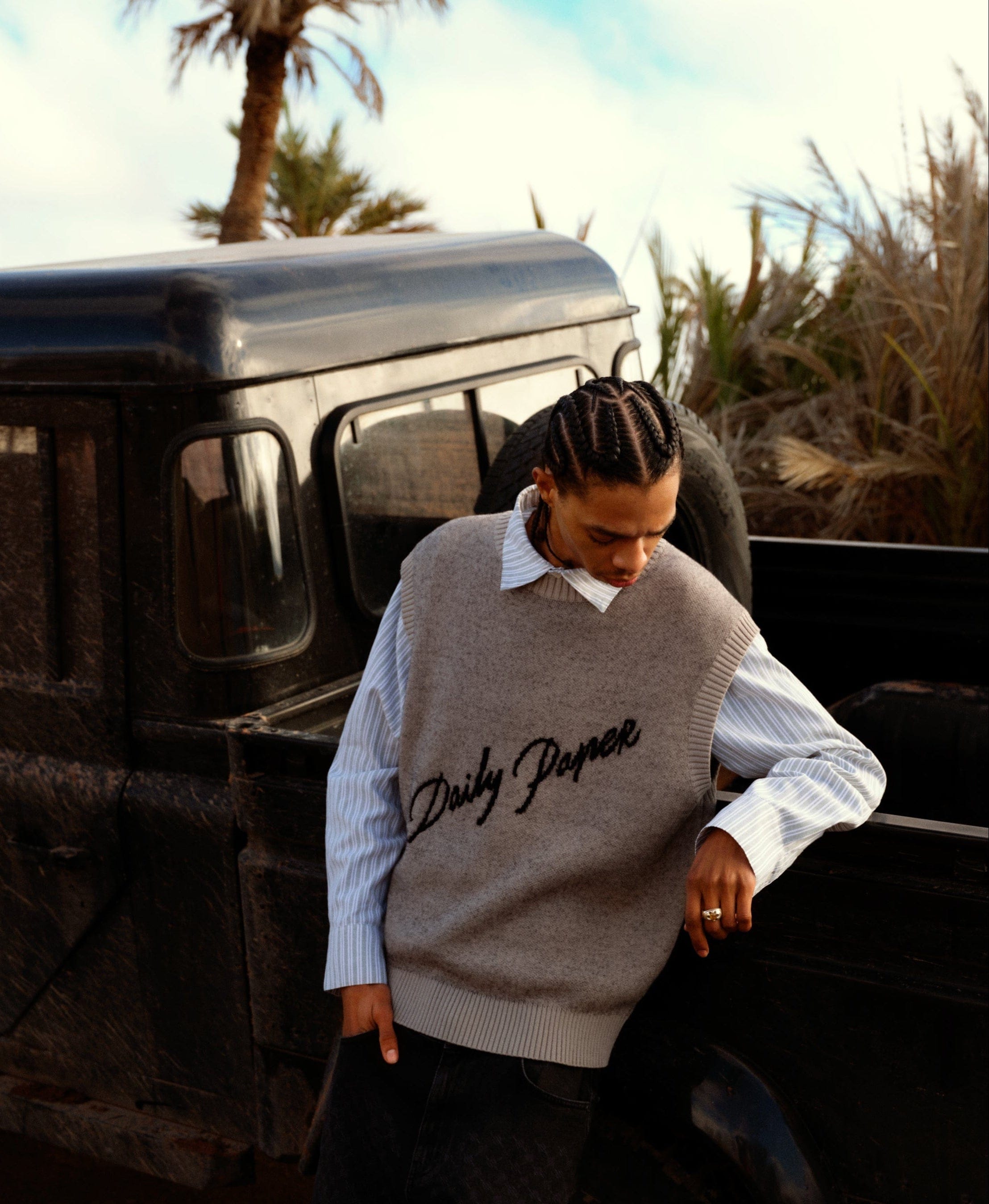 Logo Desert Sage Script Logo Knit Vest