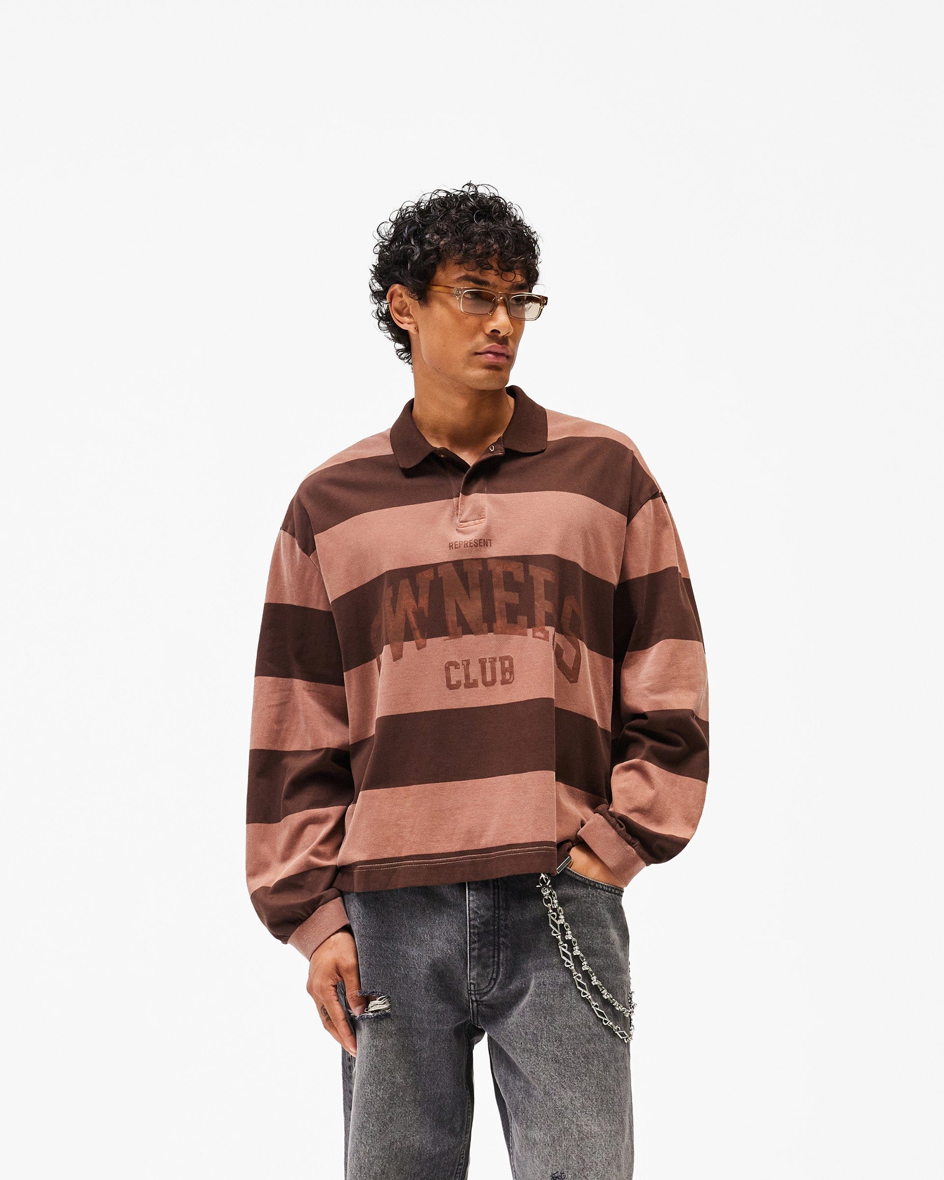 Owners Club Represent Owners Club Stripe Rugby Polo - Sienna