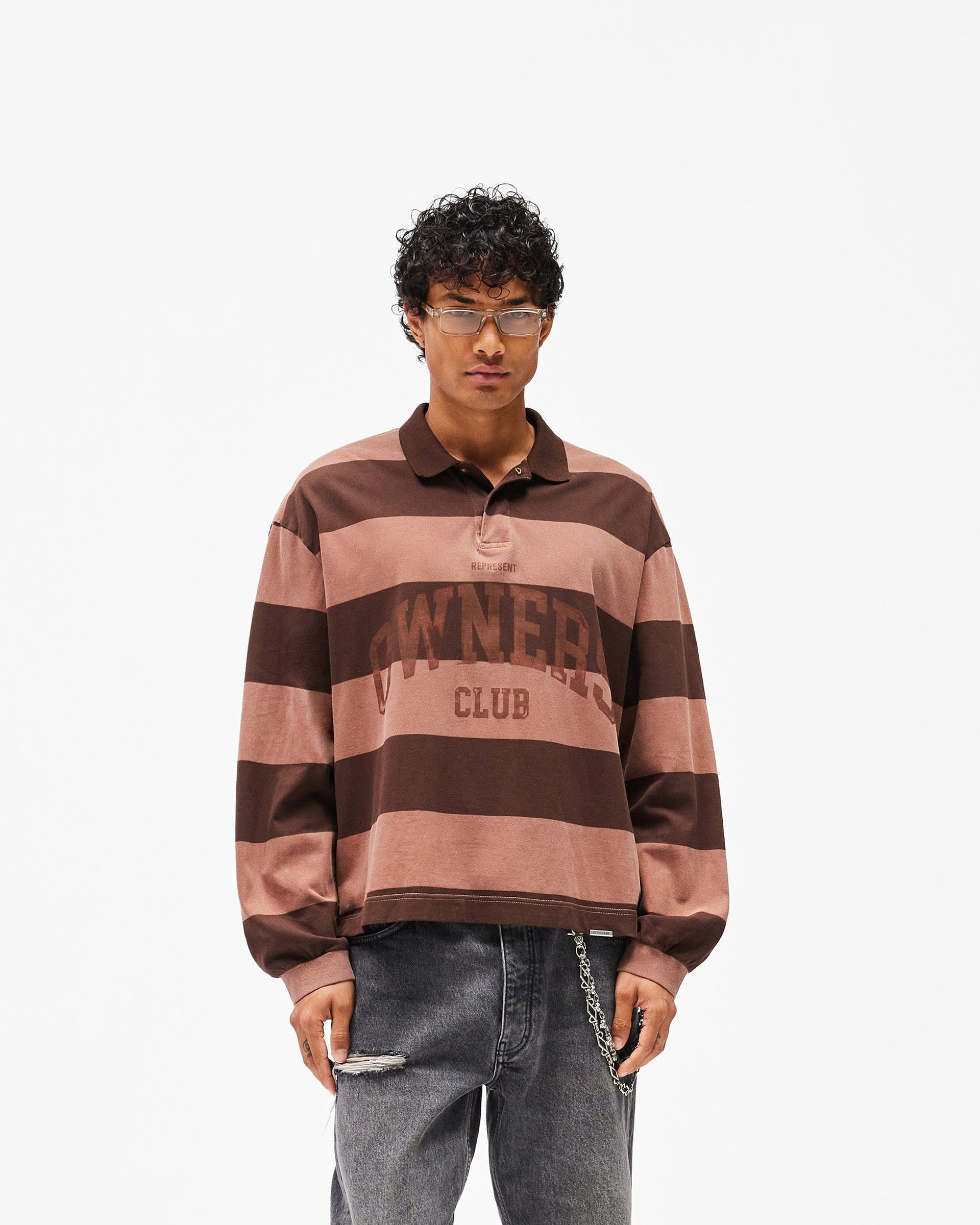Owners Club Represent Owners Club Stripe Rugby Polo - Sienna