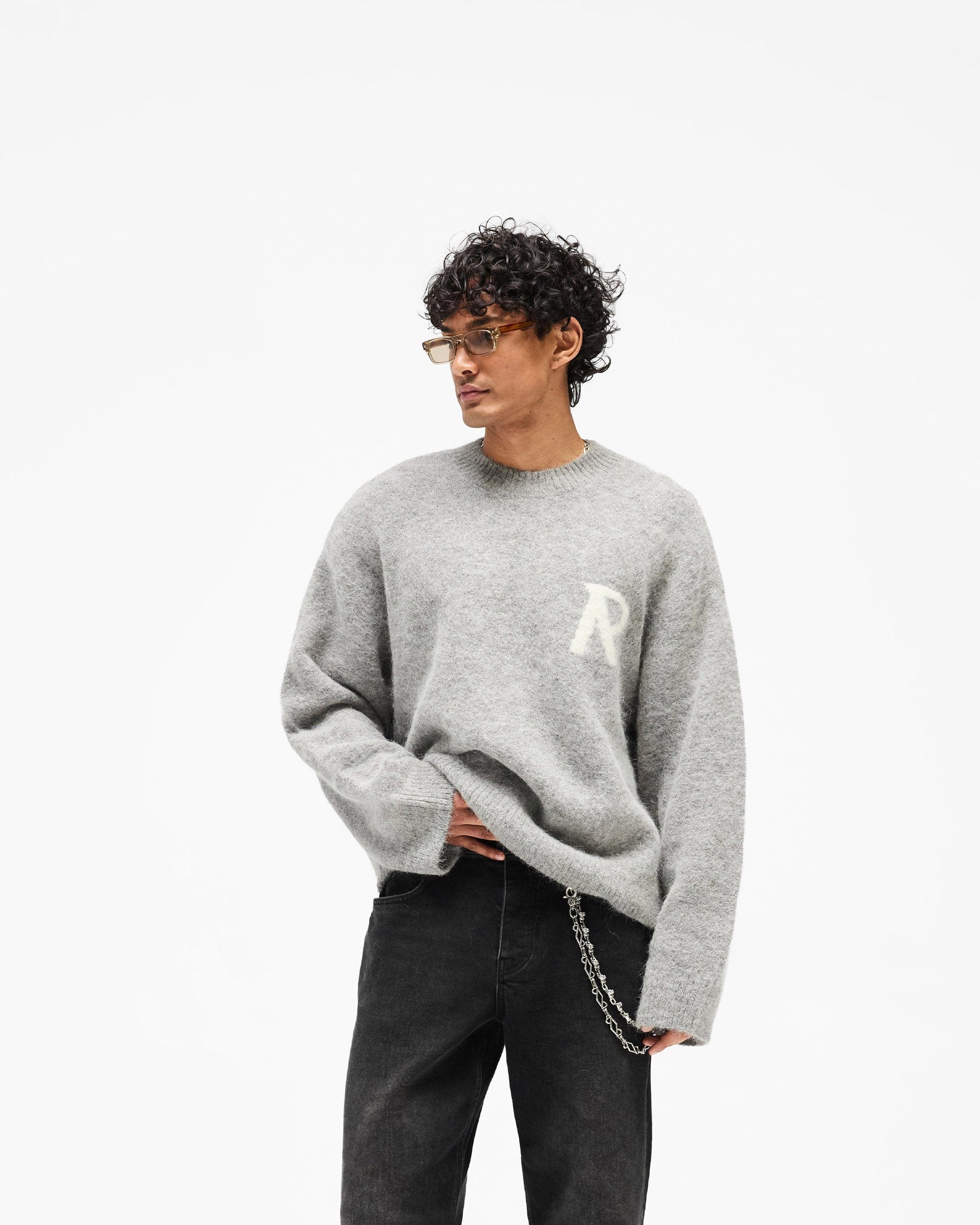 SS26 Logo Knit Sweater - Grey