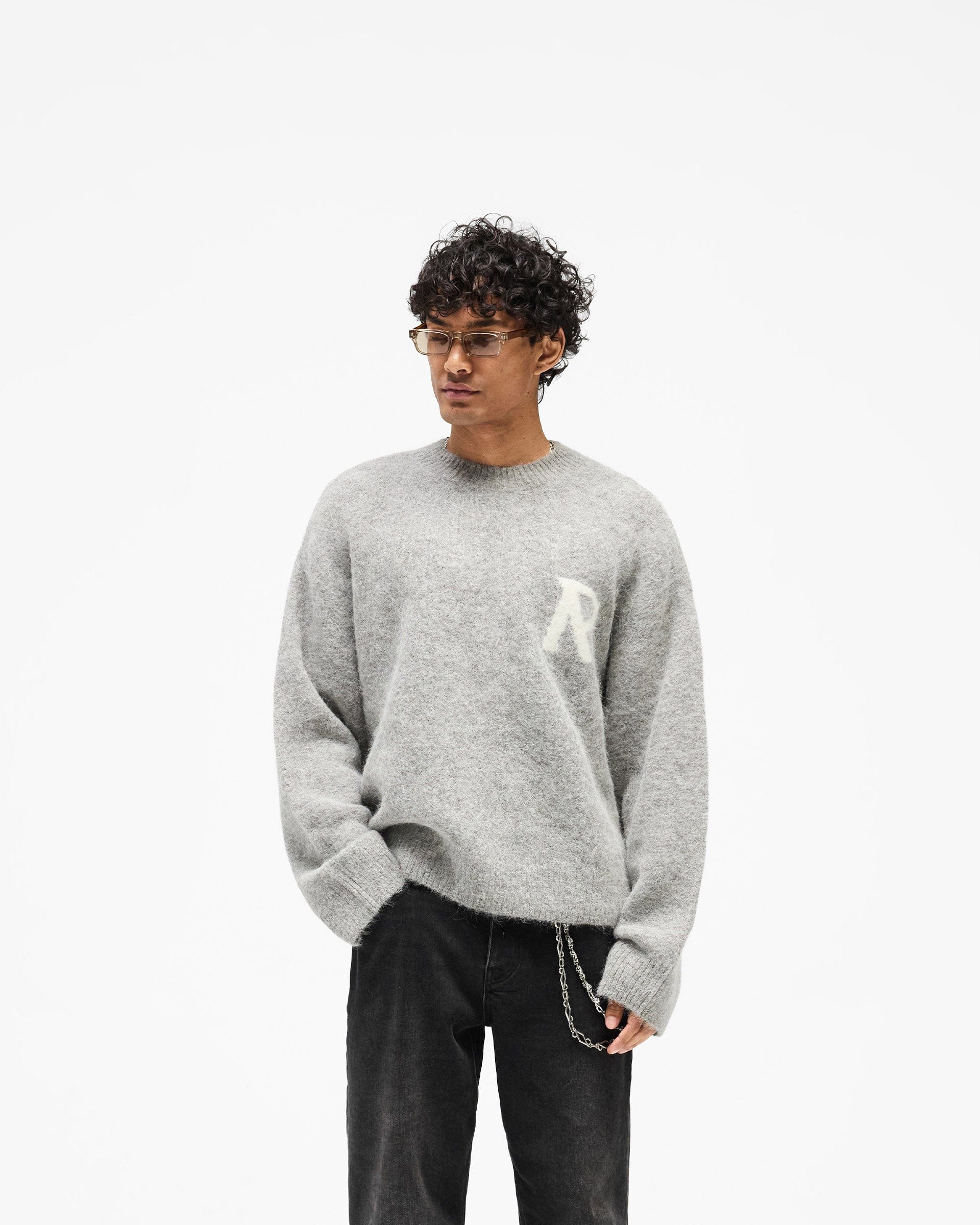 SS26 Logo Knit Sweater - Grey
