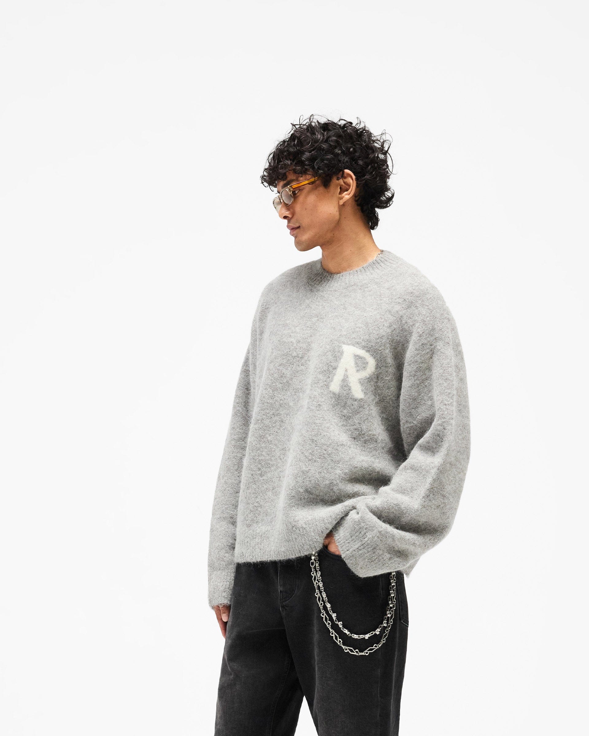 SS26 Logo Knit Sweater - Grey