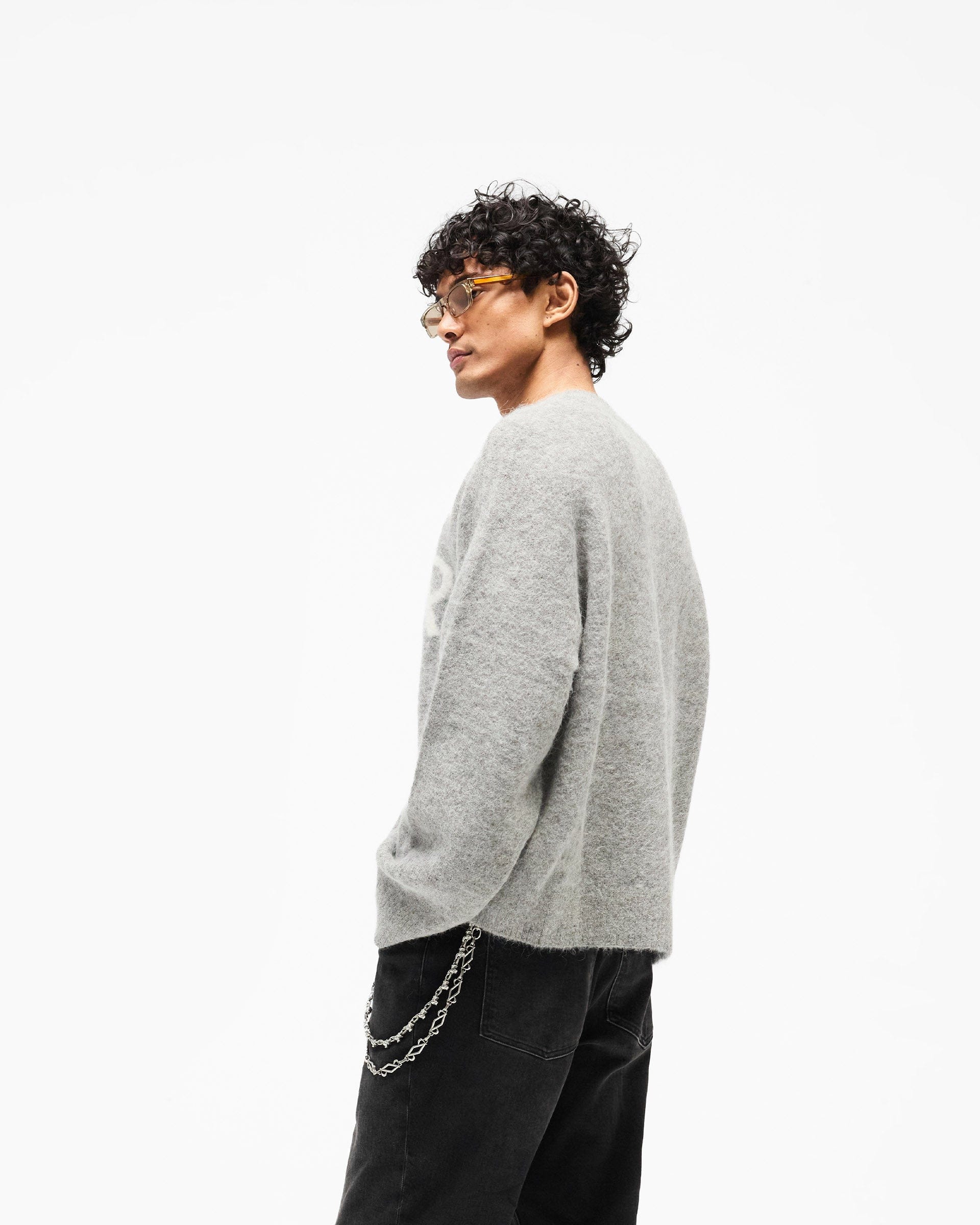 SS26 Logo Knit Sweater - Grey