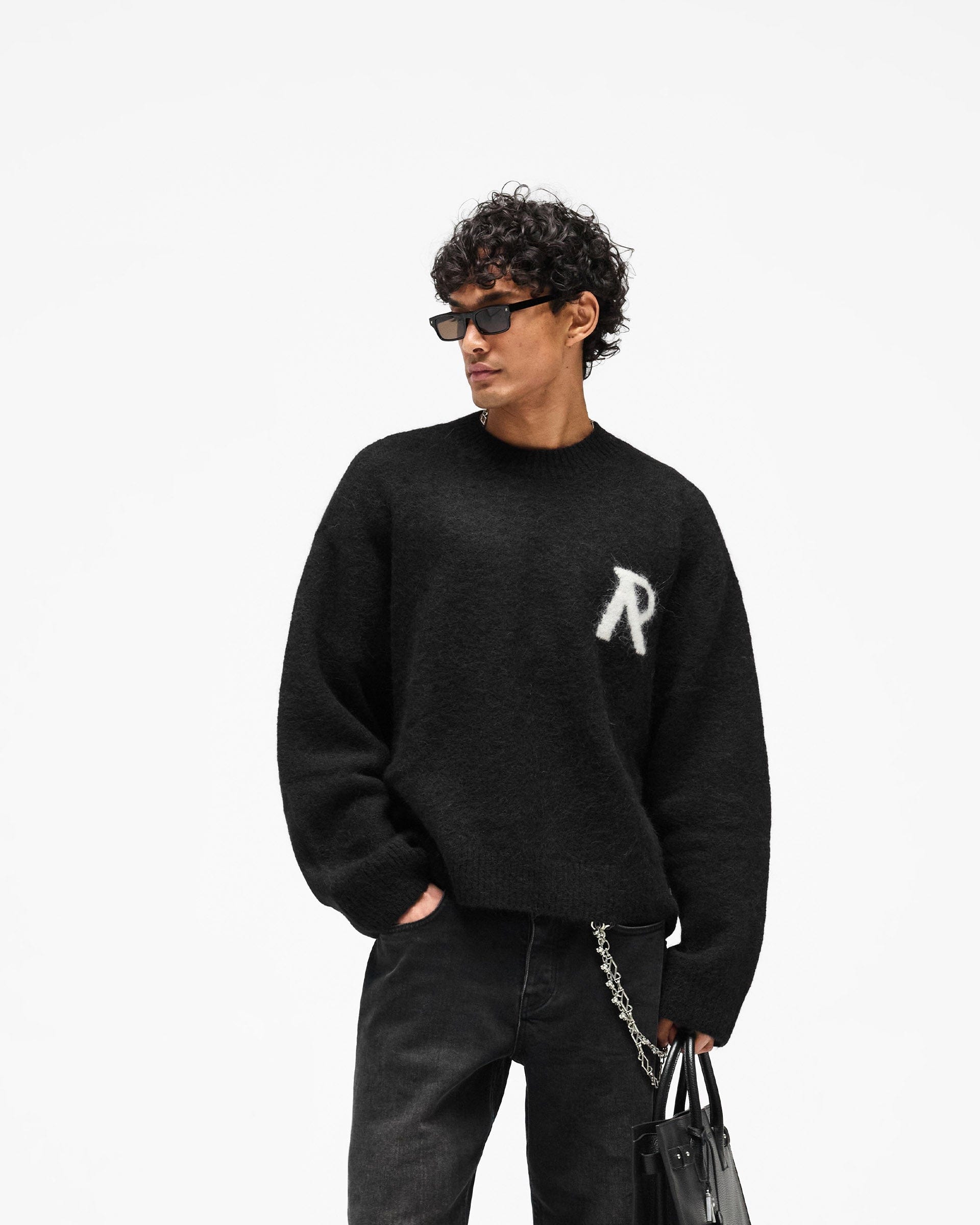 SS26 Logo Knit Sweater - Jet Black