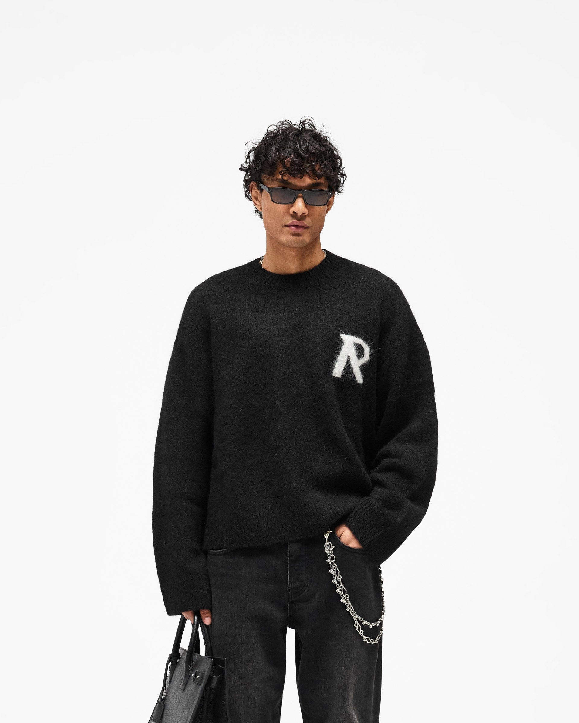 SS26 Logo Knit Sweater - Jet Black