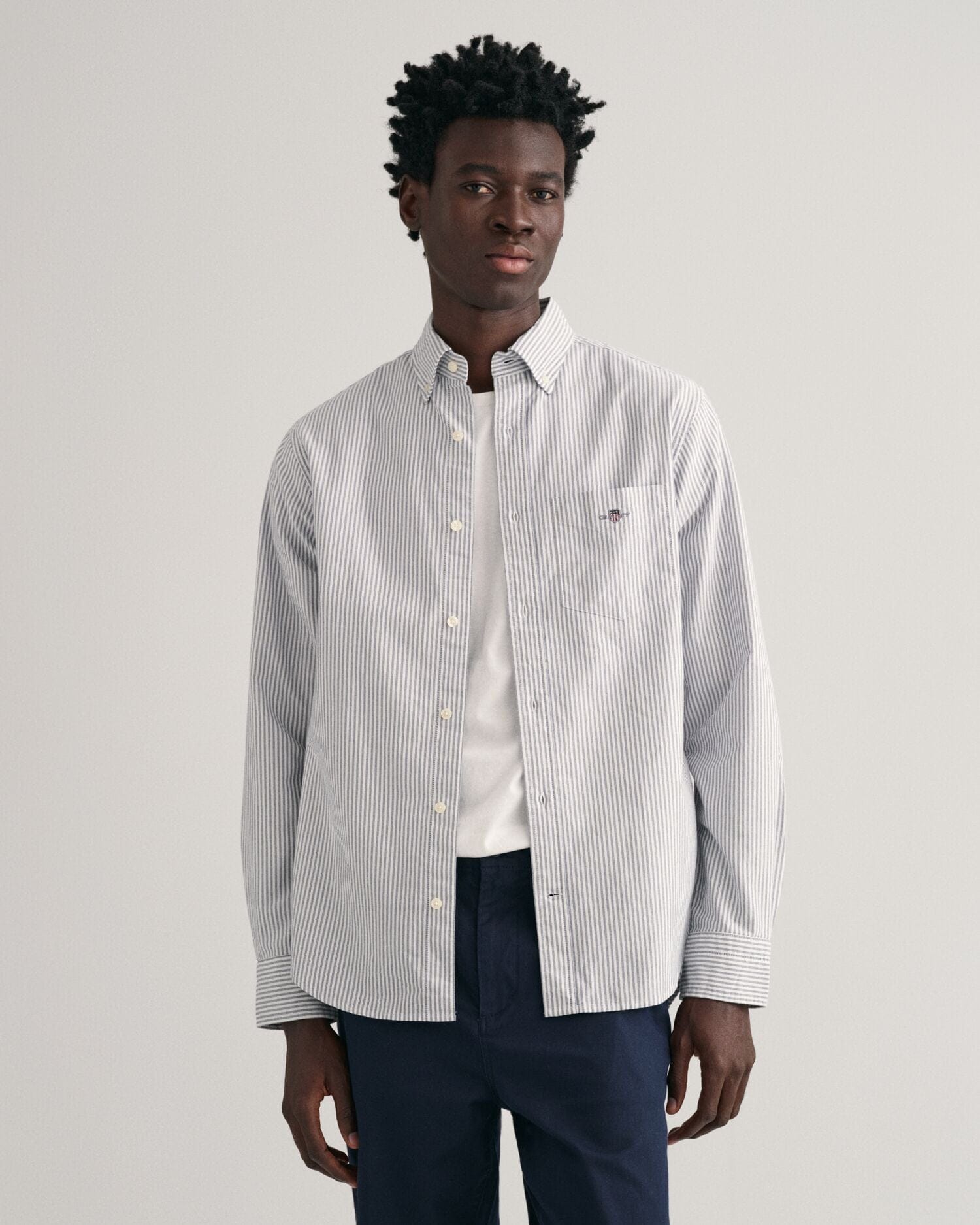 Classic Regular Fit Banker Stripe Classic Oxford Shirt