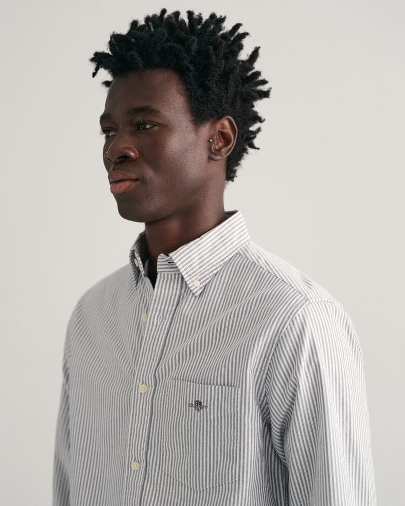 Classic Regular Fit Banker Stripe Classic Oxford Shirt