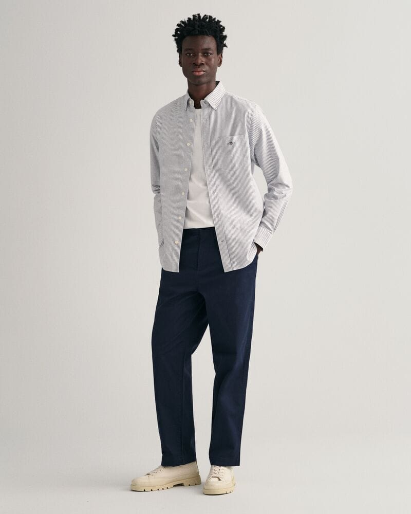 Classic Regular Fit Banker Stripe Classic Oxford Shirt