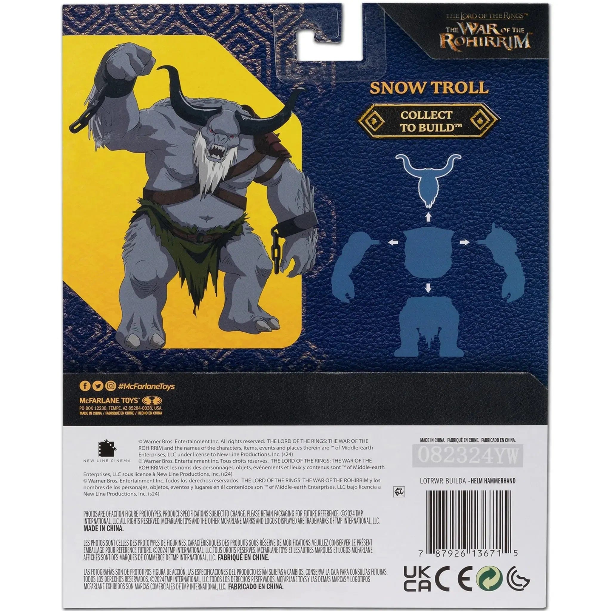 Mcfarlane Toys The Lord of the Rings: The War of the Rohirrim - Helm Hammerhand Action Figure (4.25") - McFarlane Toys - [Build a Figure: Snow Troll] - (2024)