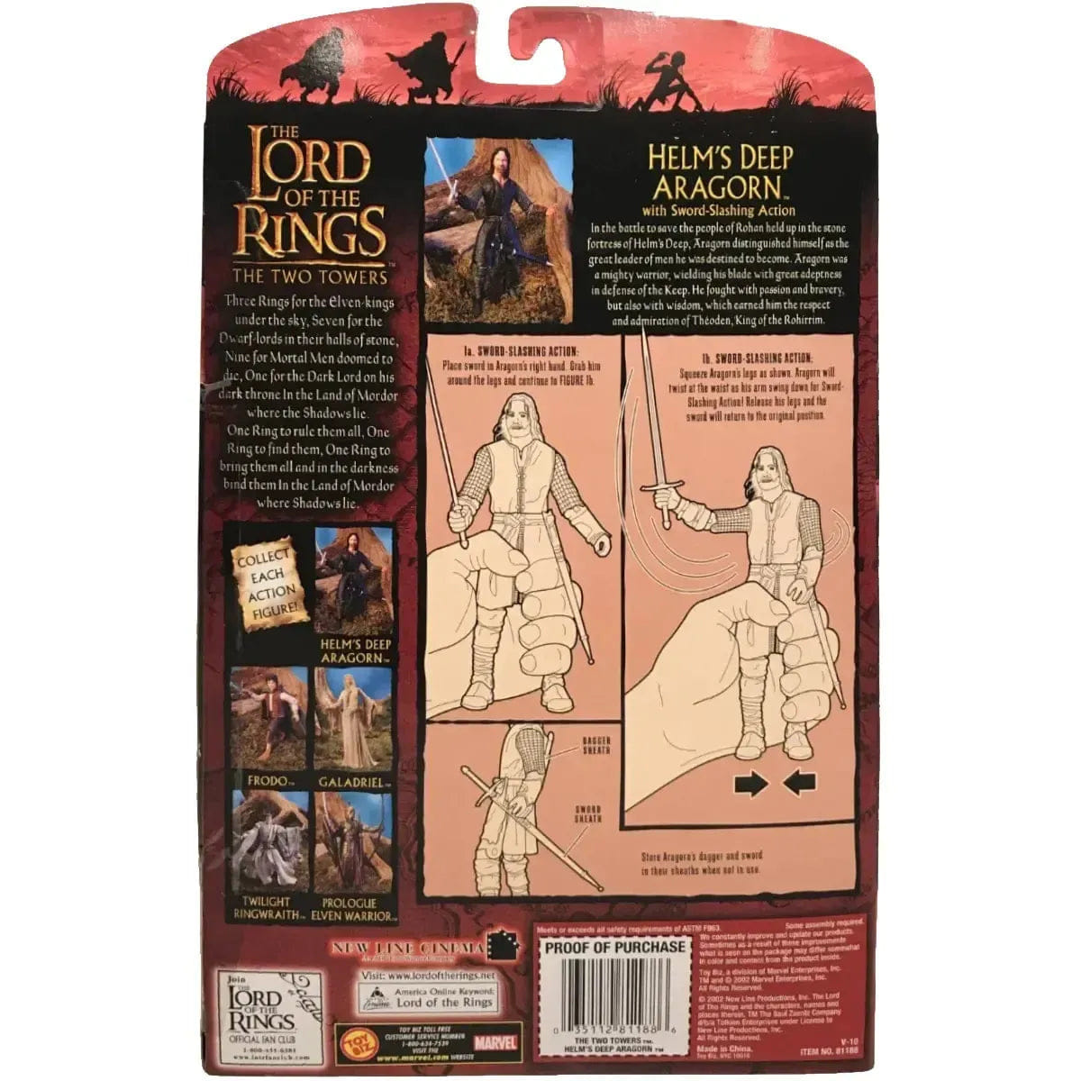 Toy Biz The Lord of the Rings: The Two Towers - Helm's Deep Aragorn Action Figure (6.5") - Toy Biz