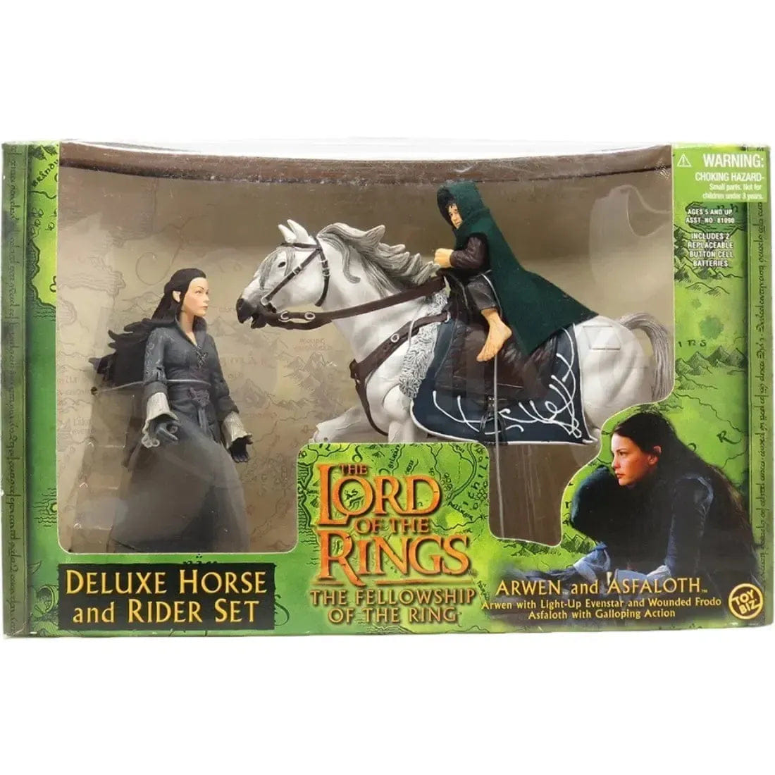 Toy Biz The Lord of the Rings: The Fellowship of the Ring - Arwen, Asfaloth & Wounded Frodo Deluxe Horse and Rider Action Figure Set - Toy Biz